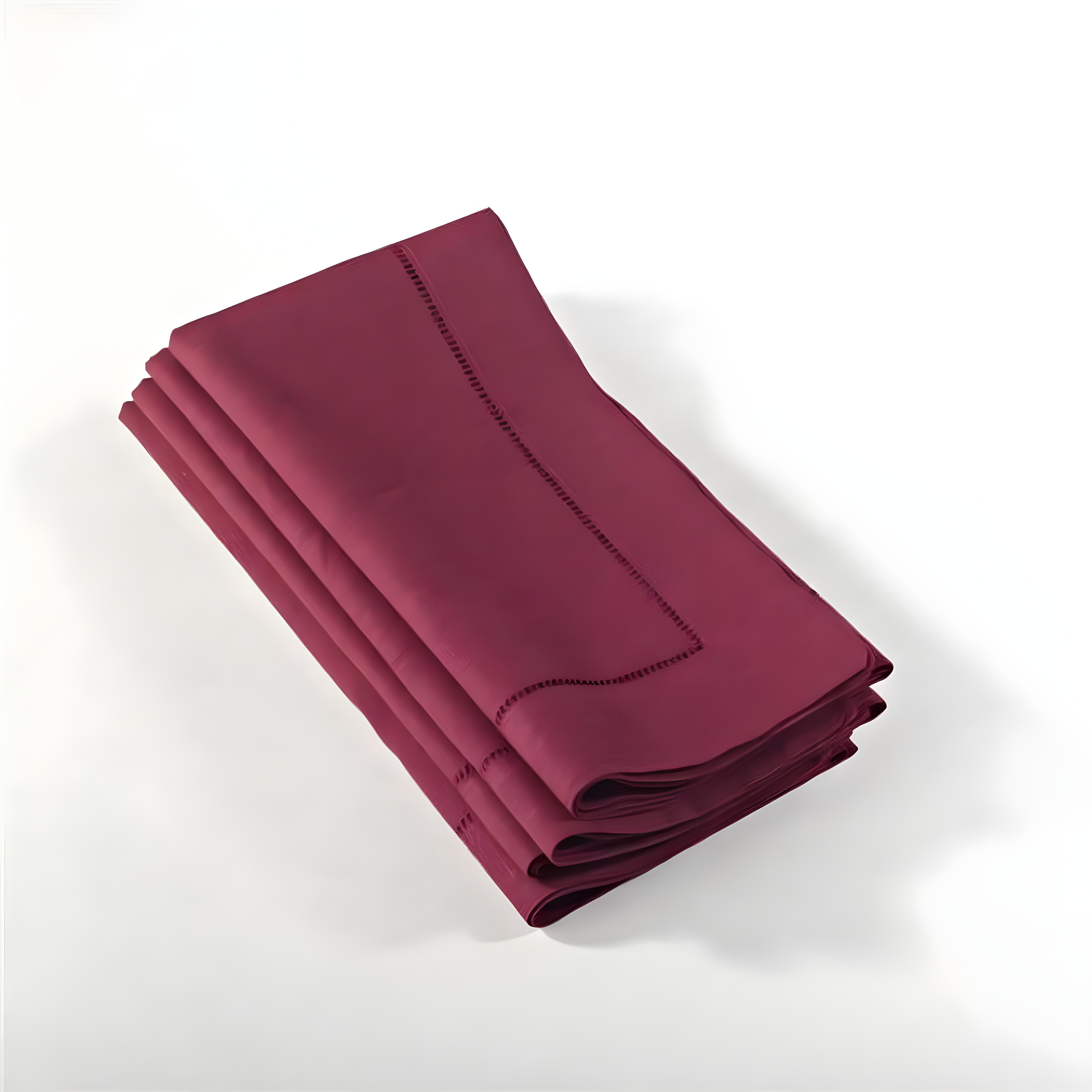 Saro Lifestyle Hemstitched Linen Dinner Napkins (Set of 4) Burgundy