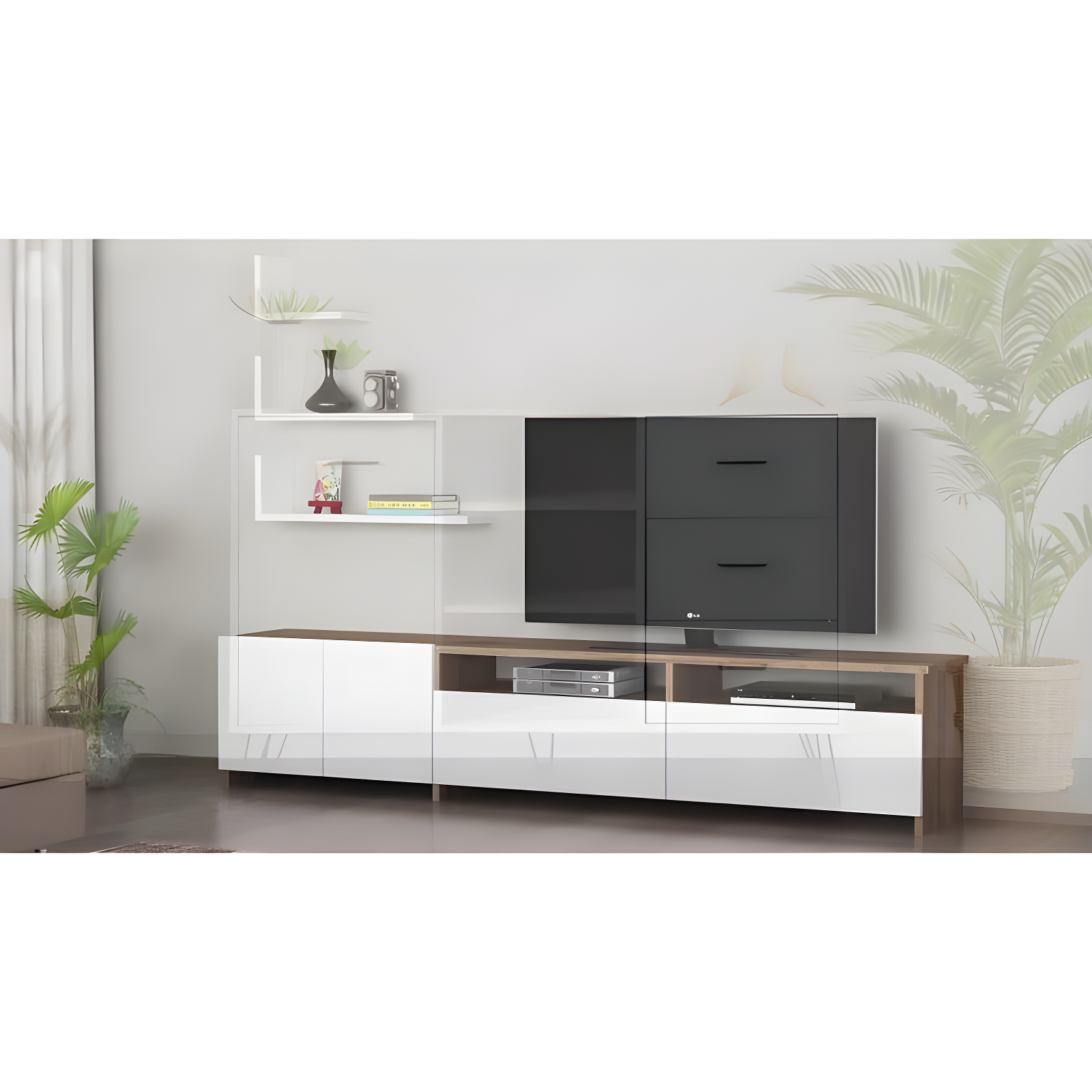 PVC Coated Ergonomic Gaming Desk with Open Storage Shelf & K-Shape Legs - The Urban Port