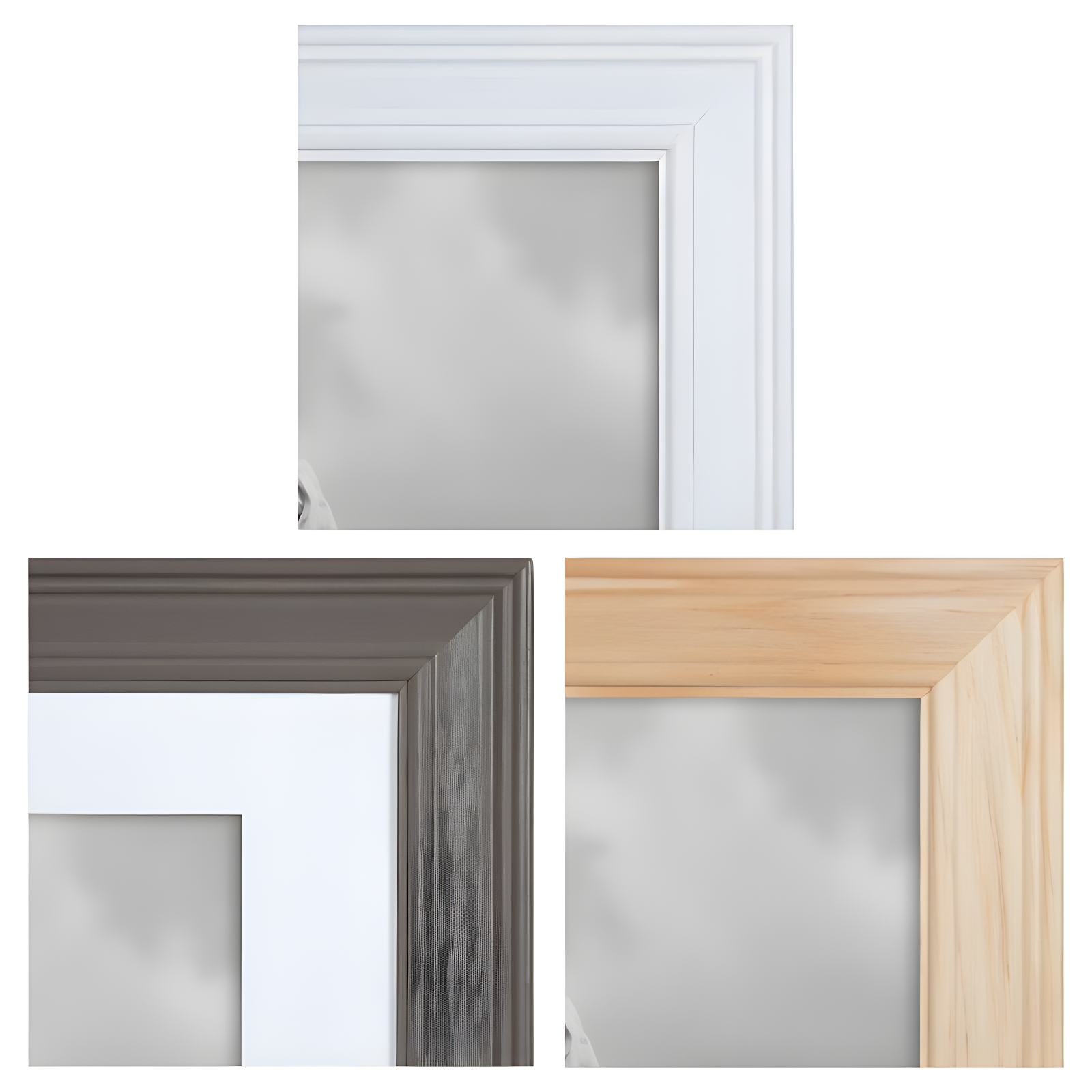 10pc Bordeaux Frame Boxs White/Black/Natural Wood - Kate & Laurel All Things Decor: Wall Display, Multi-Size, Modern Style