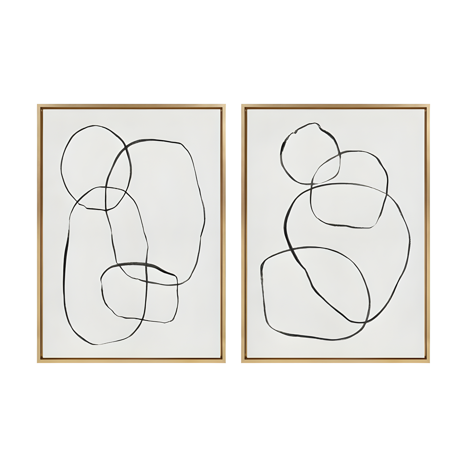 Kate & Laurel All Things Decor: 28"x38" Sylvie Abstract Canvas Art Set, Teju Reval Gold Frame