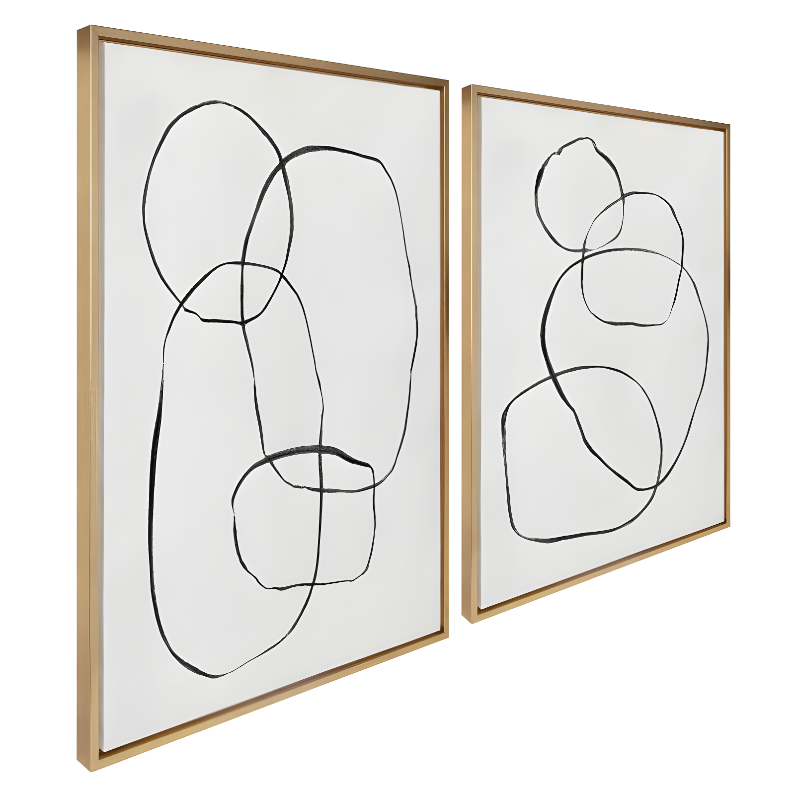 Kate & Laurel All Things Decor: 28"x38" Sylvie Abstract Canvas Art Set, Teju Reval Gold Frame