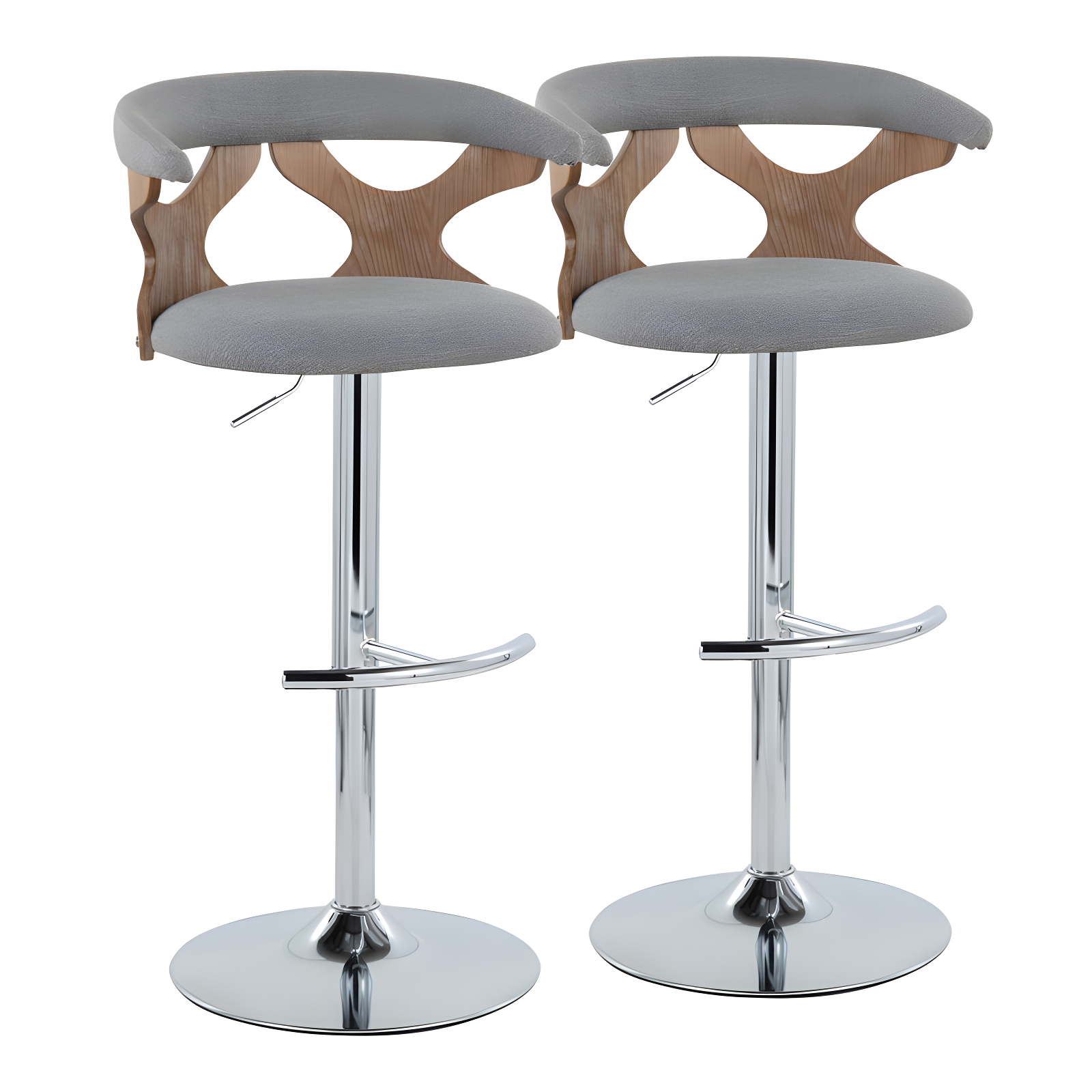 Gardenia Swivel Upholstered Adjustable Height Counter Stool with Metal Frame (Set of 2)