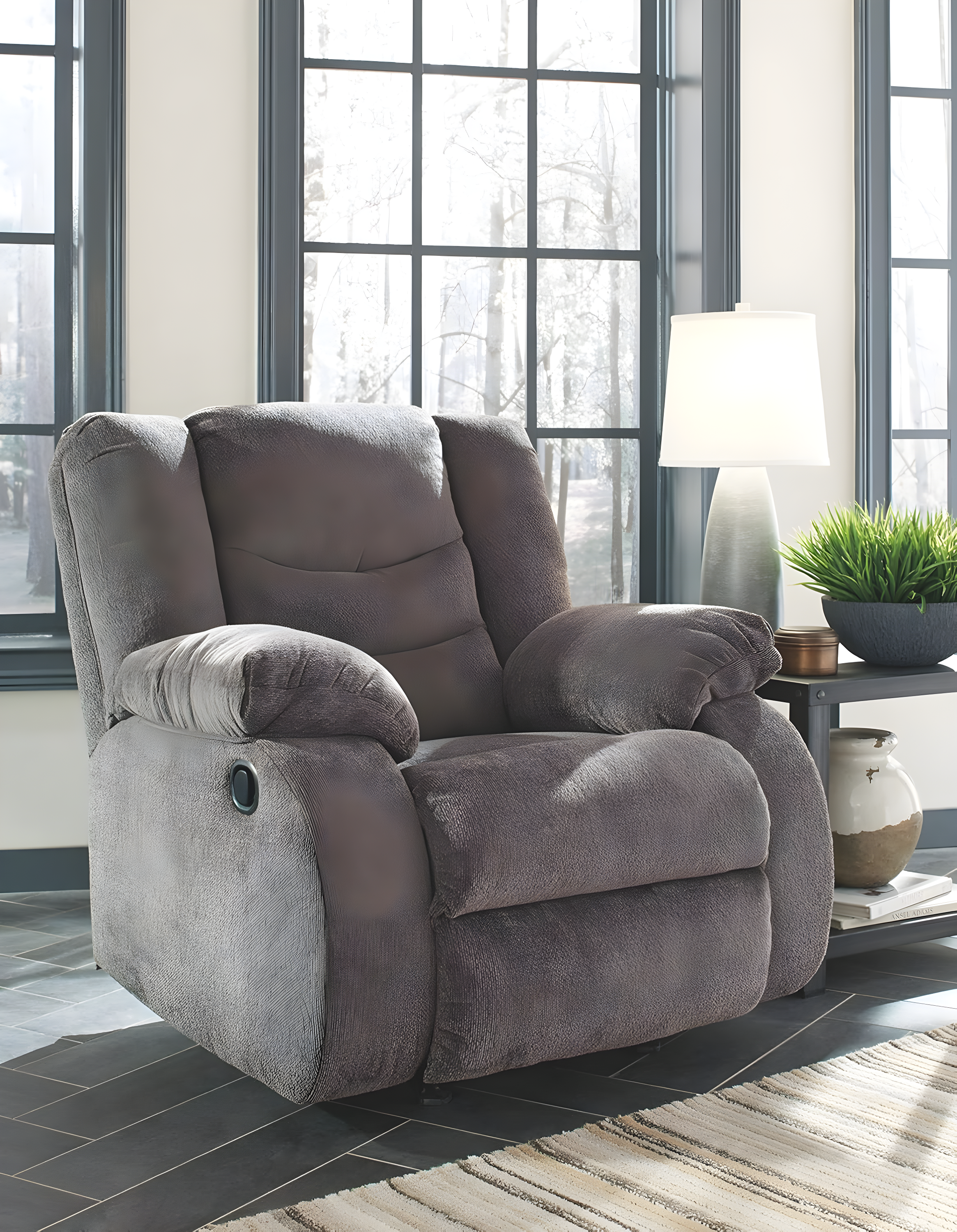 Signature Design by Ashley Tulen Rocker Recliner in Gray