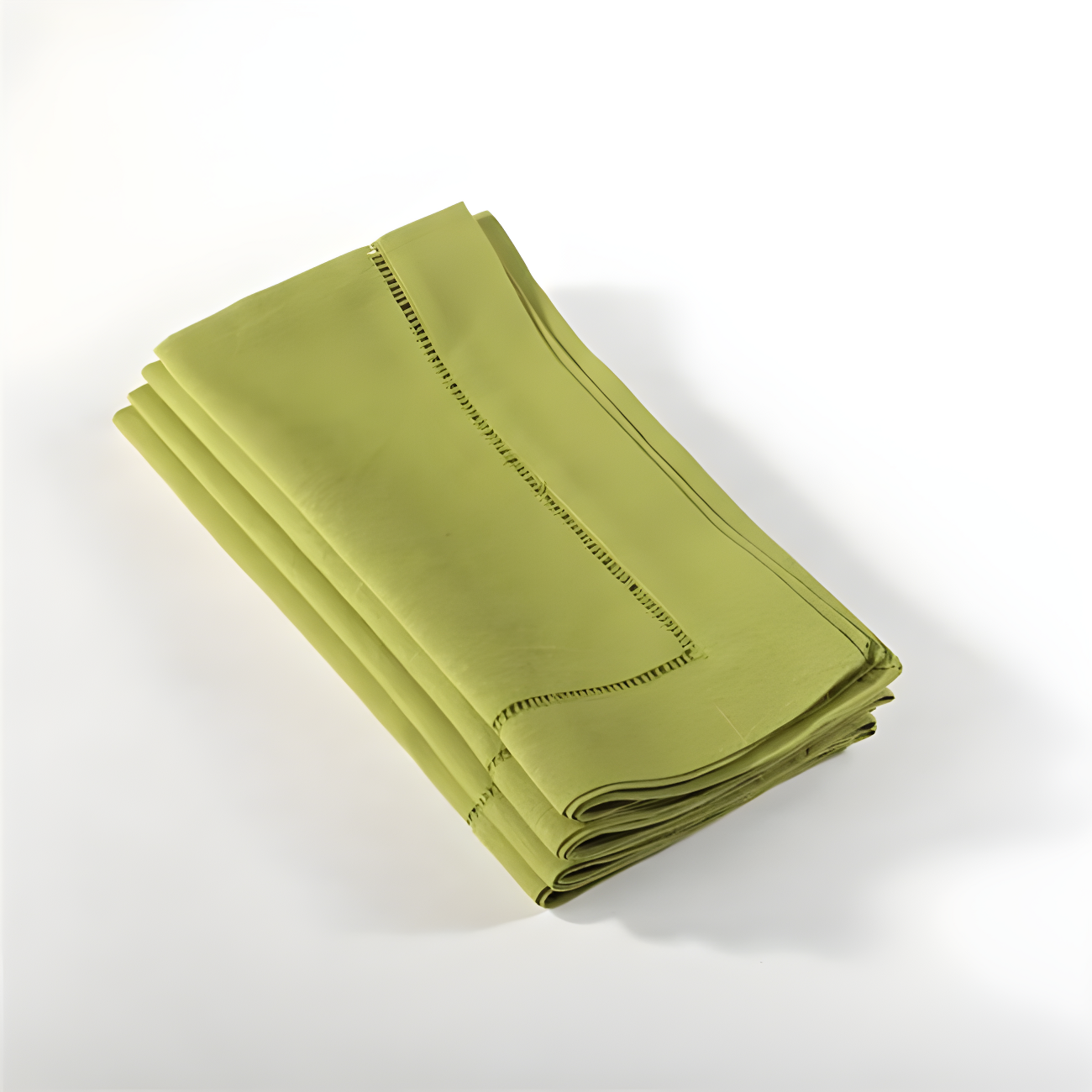 Saro Lifestyle Hemstitched Dinner Napkin (Set of 4), 20"x20", Lime