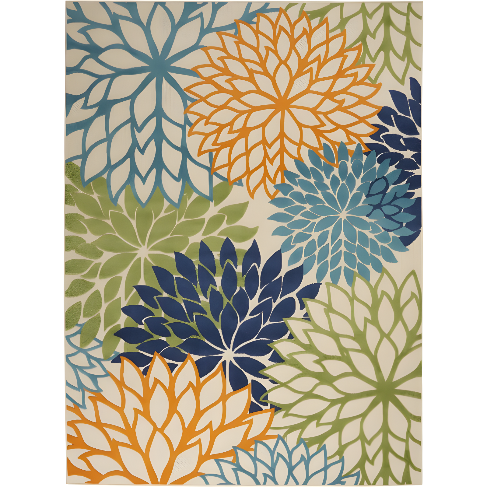 Nourison Aloha Floral Bloom Flatweave High-Low Indoor Outdoor Area Rug Multicolor 7' x 10'