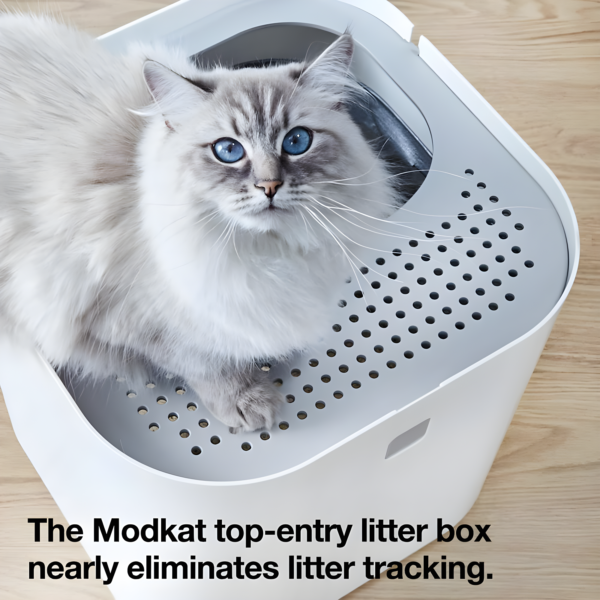 Litter Box, Pet Box with Top-Entry, Litter Box with Includes Scoop and Liner for Living Room, Pet Store, Bedroom, White