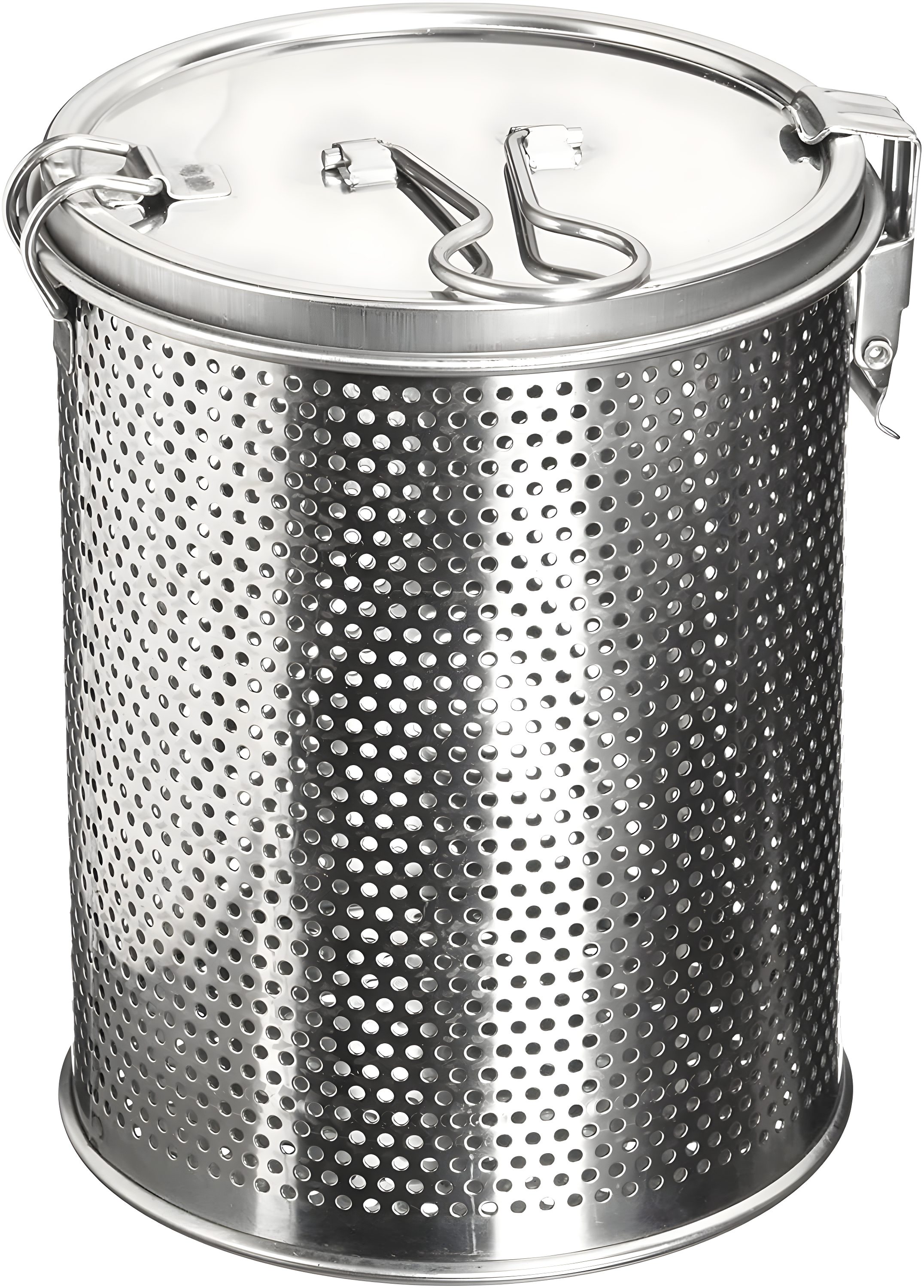 Commercial Grade D 3.9" X H 5.3" Genuine Stainless Steel 18/8 Perforated Strainer - One Touch Lock System - Restaurant & Home Use|Commercial Grade D. 3.9"x H. 5.3" - Genuine 18/8 Stainless Steel Perfo