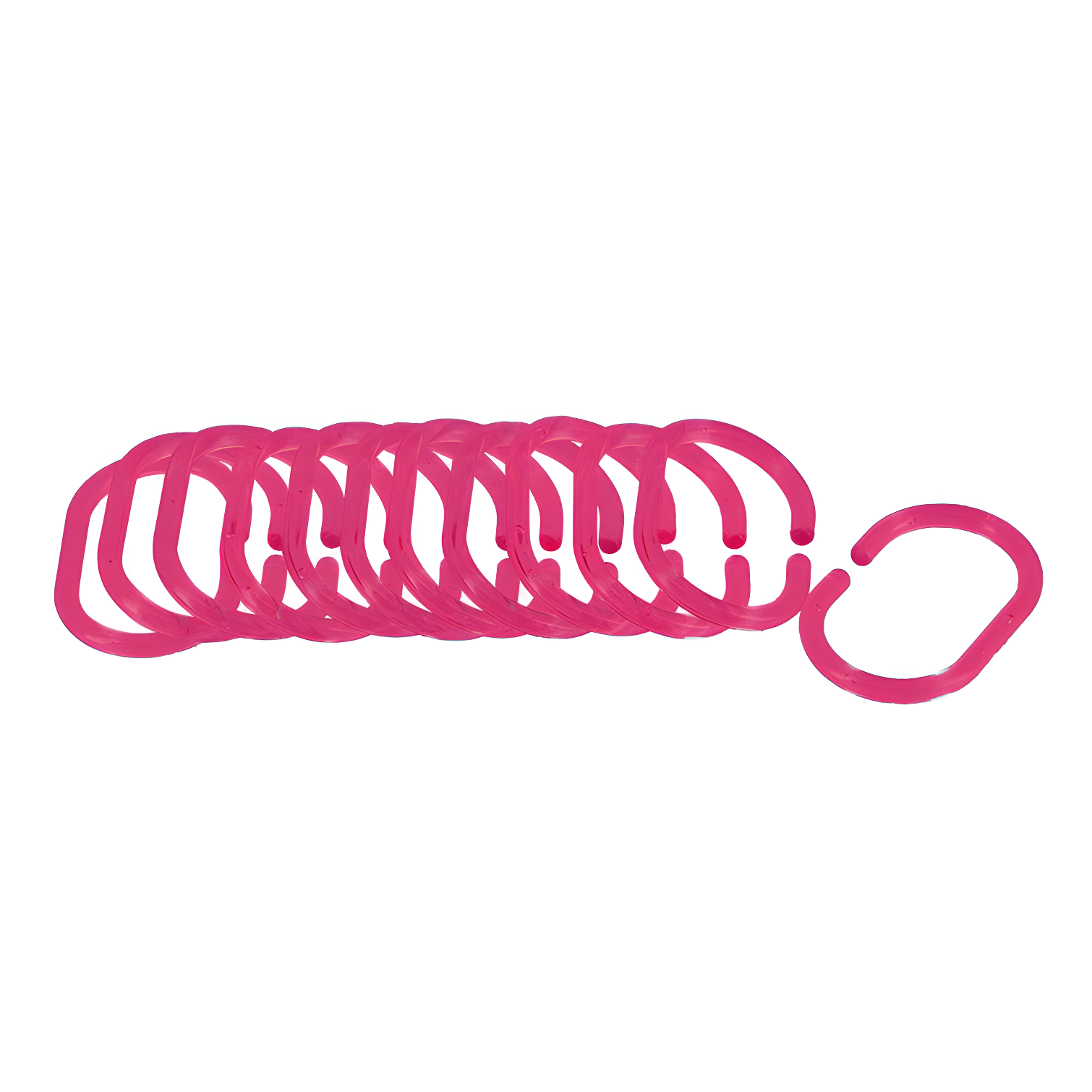Evideco Solid Plastic Shower Curtain Hooks Rings (Set of 12)