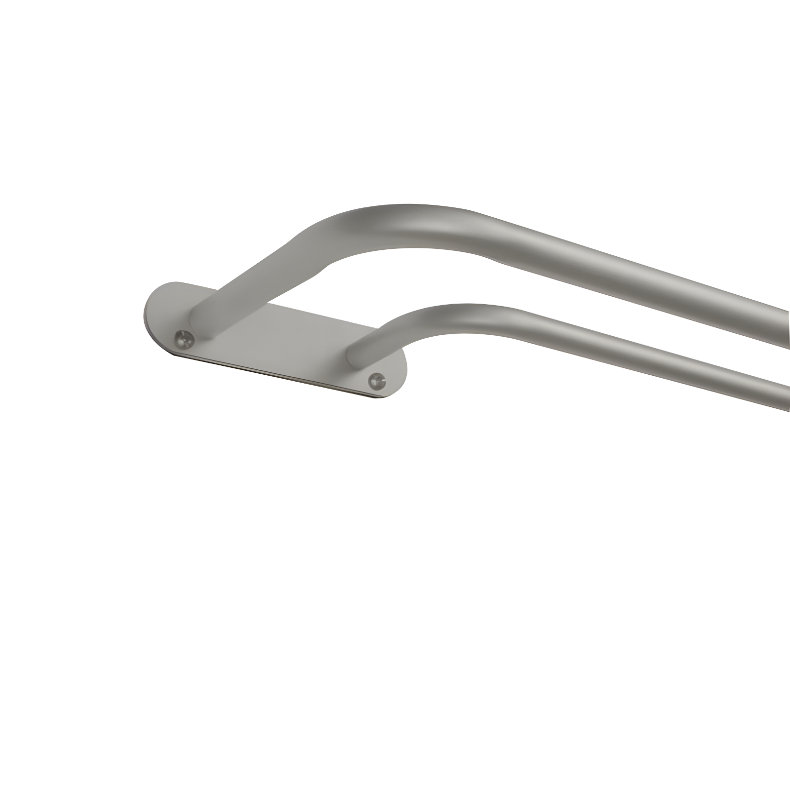EXCLUSIVE HOME Fetter Wrap Around Double Curtain Rod, Matte Silver, 83.5"-120"