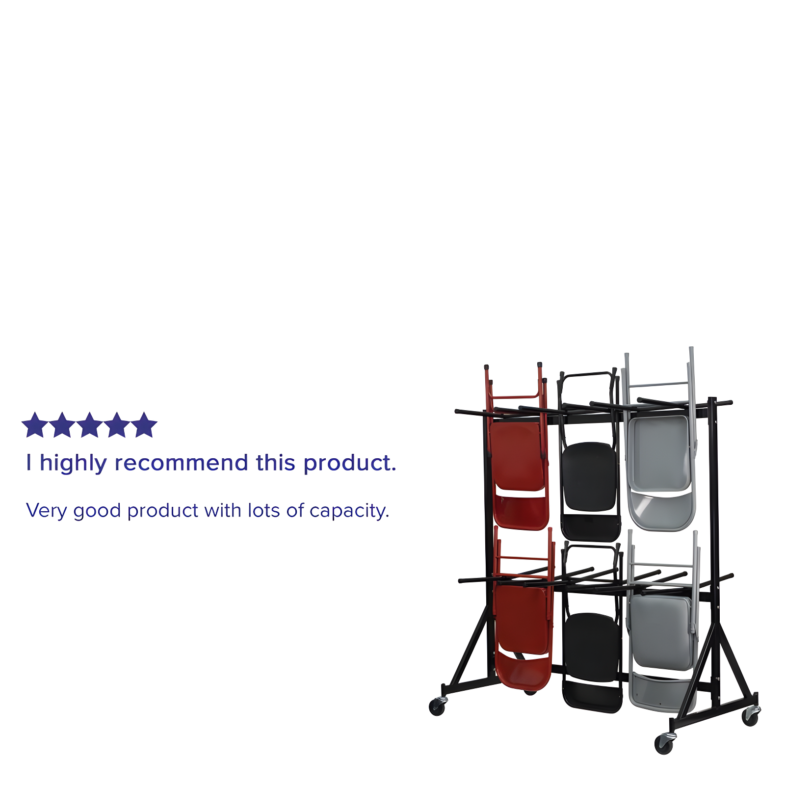 Flash Furniture Pruitt Dual Sided Hanging Folding Chair Truck with Welded Steel Frame
