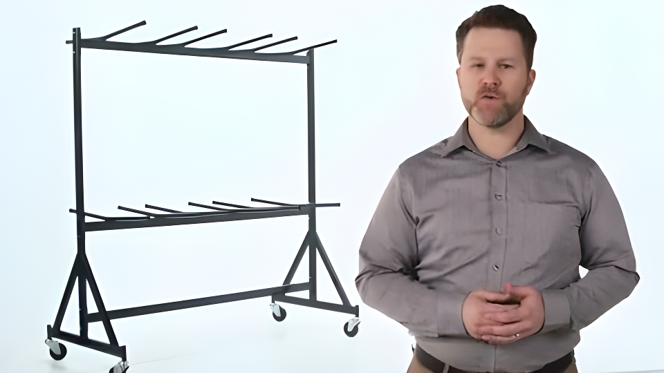 Flash Furniture Pruitt Dual Sided Hanging Folding Chair Truck with Welded Steel Frame