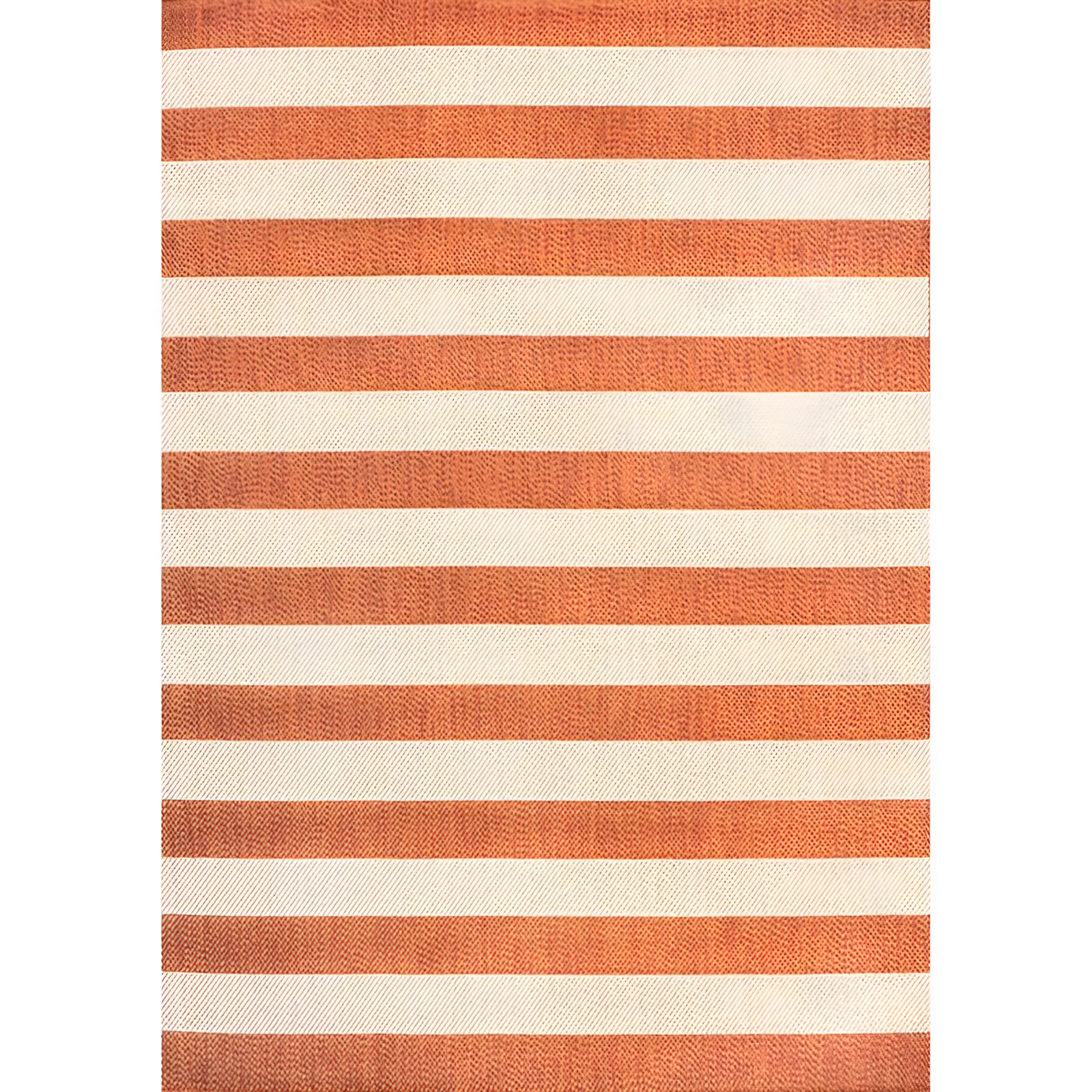 3' x 5' Negril Two-Tone Wide Stripe Indoor/Outdoor Area Rug, Orange/Beige - JONATHAN Y