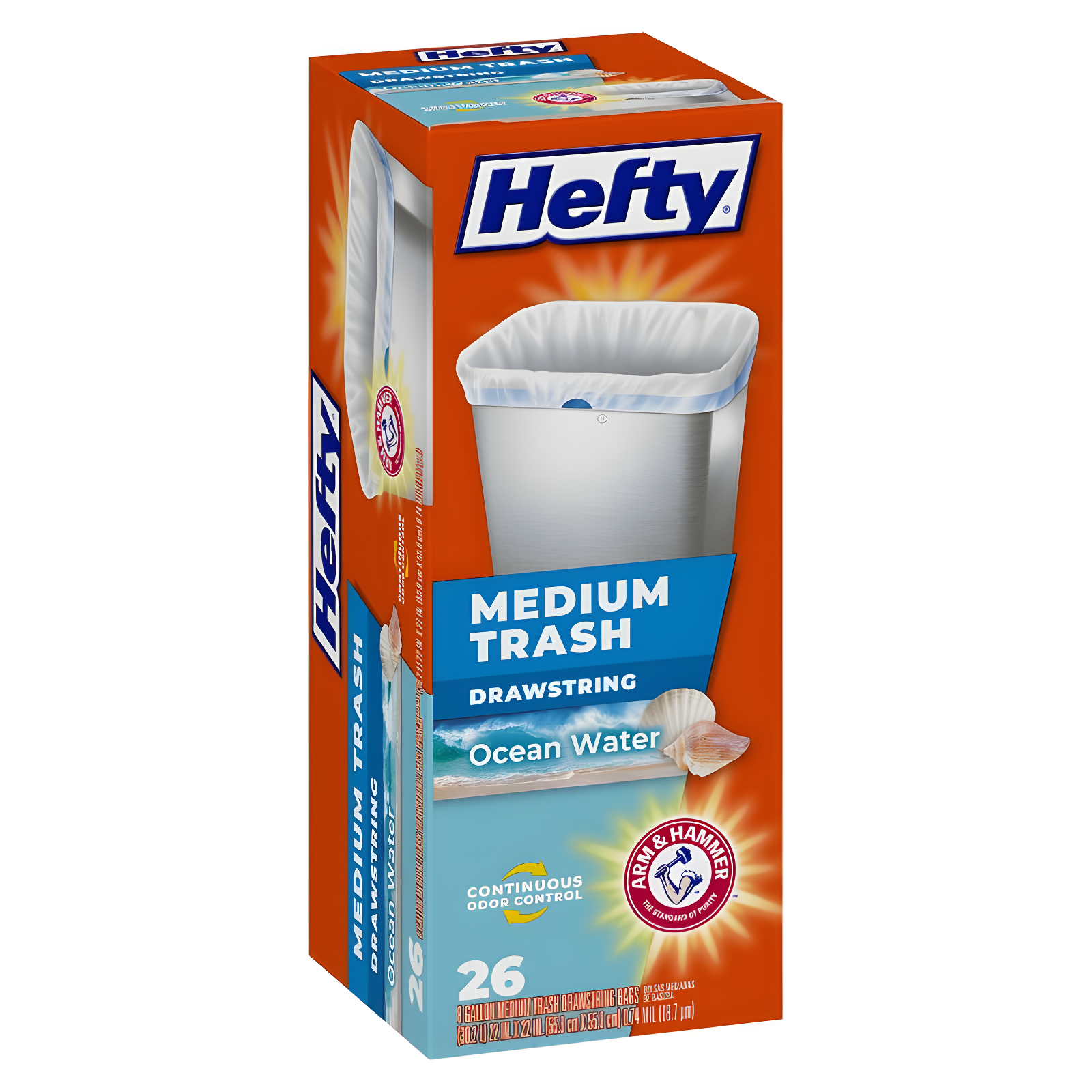 Hefty Ocean Water Trash Bag - Medium - 26ct