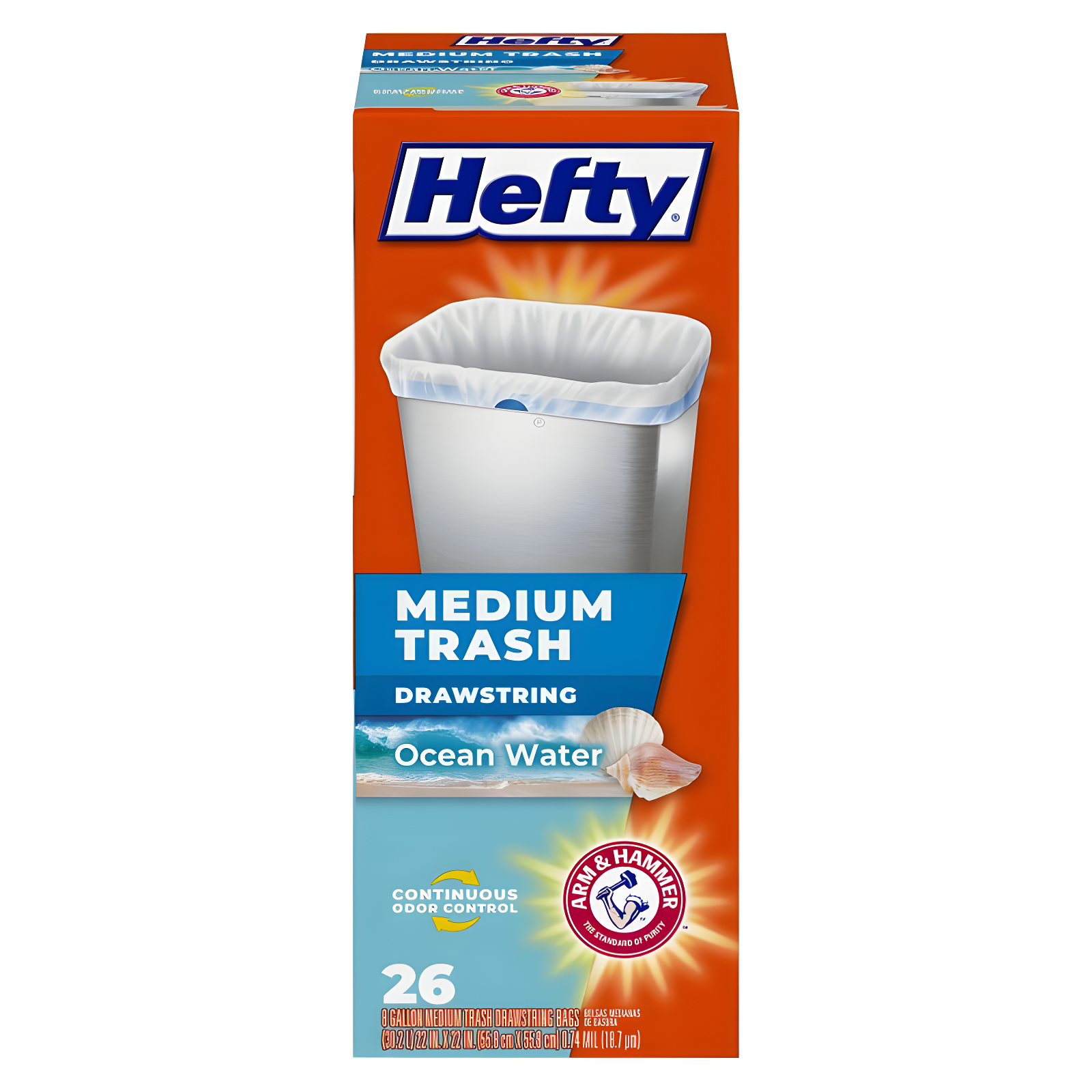 Hefty Ocean Water Trash Bag - Medium - 26ct