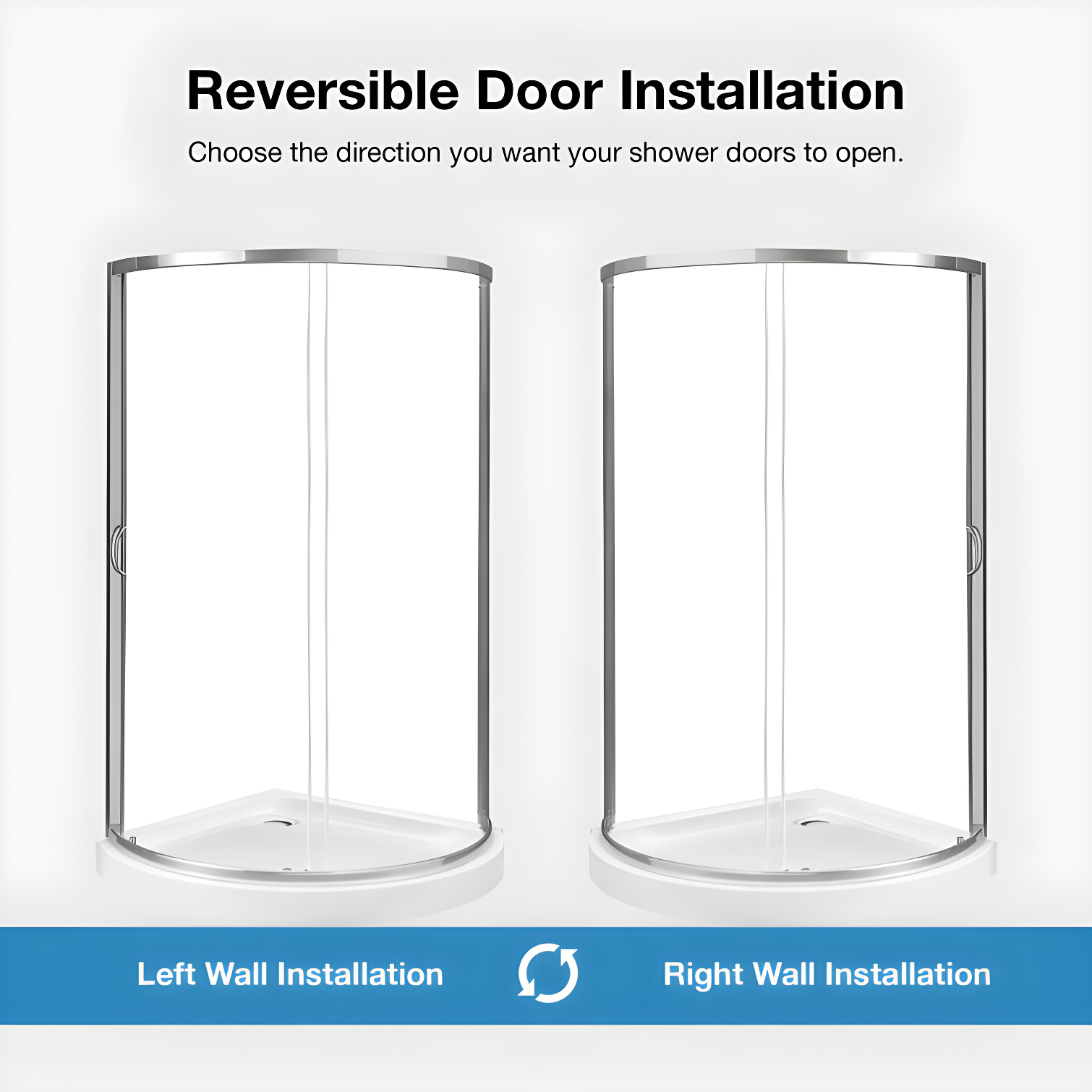 OVE Decors Breeze 35 in. Round Shower Kit w/ Clear, Base