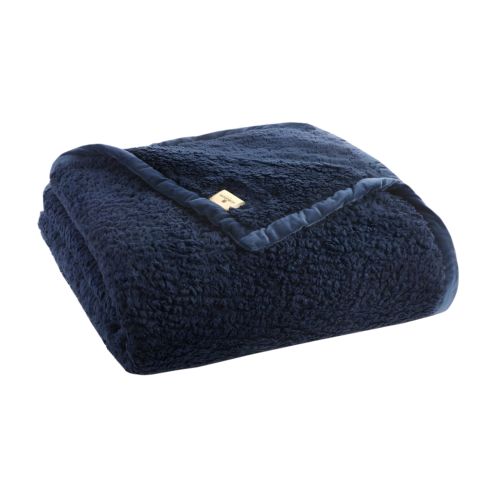 Twin Burlington Berber Bed Blanket Navy: Woolrich, Velvet Construction, OEKO-TEX Certified, Machine Washable