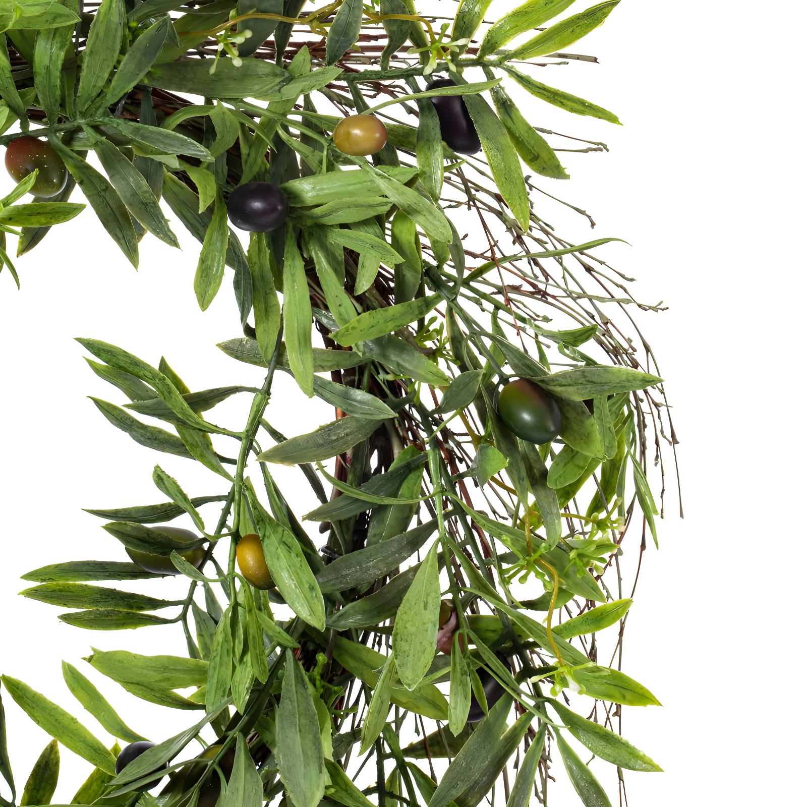Artificial Olive Leaf Wreath (24") - Vickerman: Indoor Faux Floral Decor, Polyester, Spring Theme