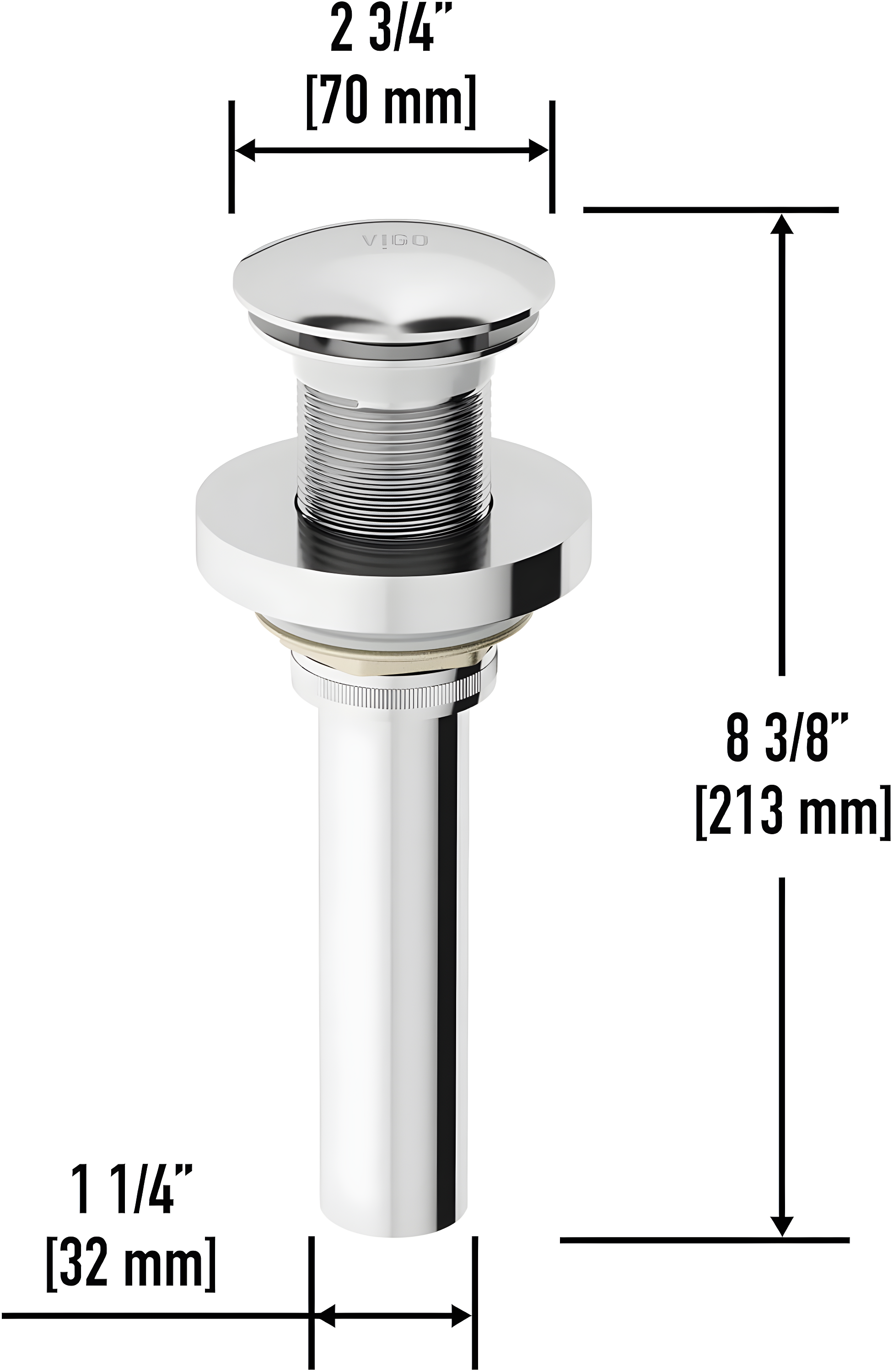 VIGO Vessel Bathroom Sink Pop-Up Drain and Mounting Ring in Chrome