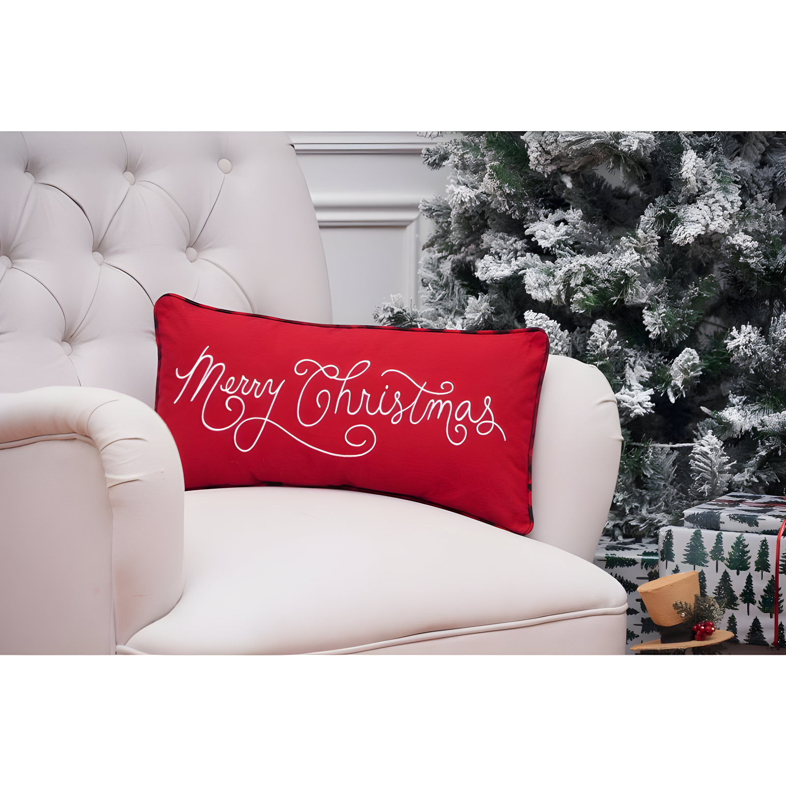 C&F Home Merry Christmas Applique & Embroidered Throw Pillow