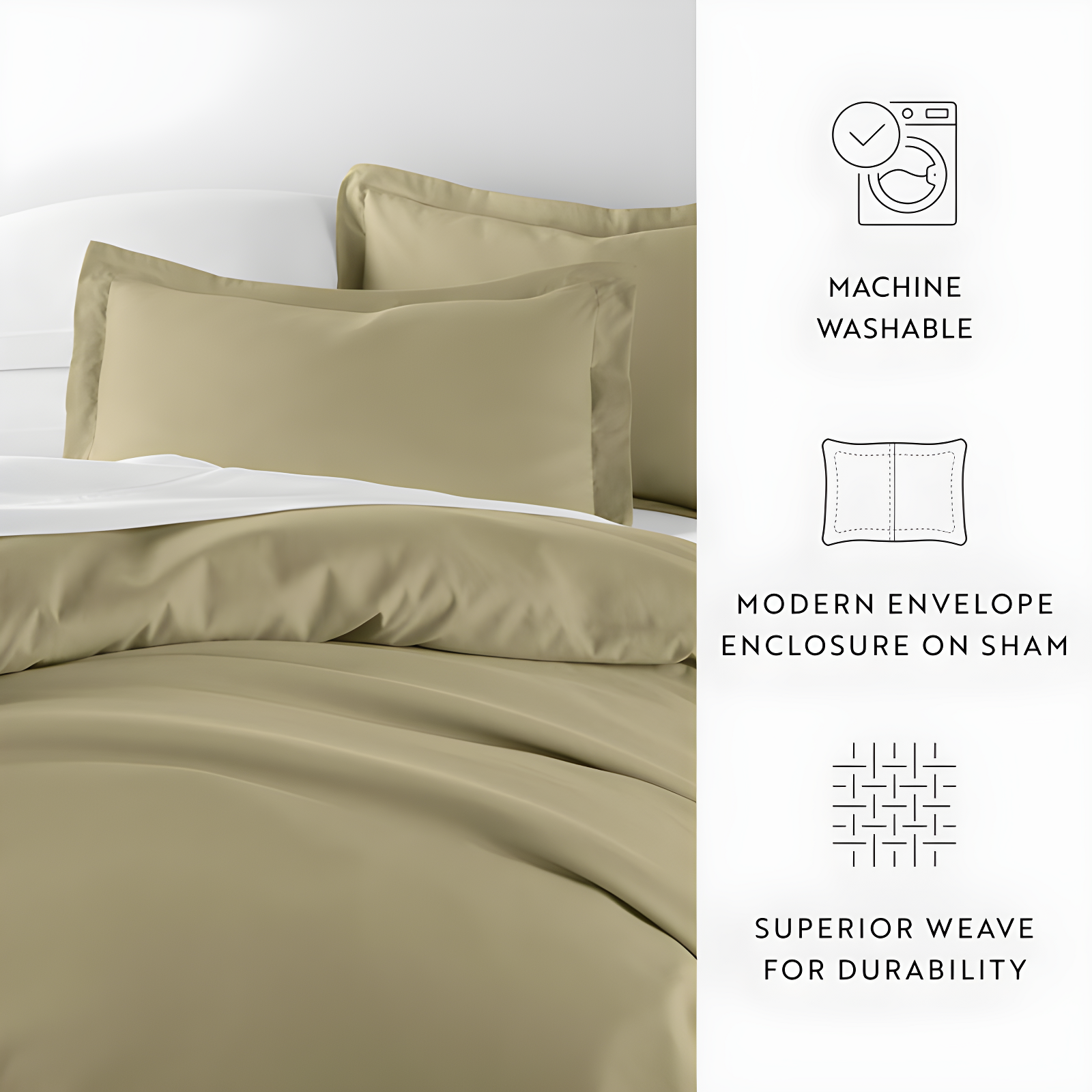 Duvet Cover Set Super Soft Microfiber Bedding in Solid Colors