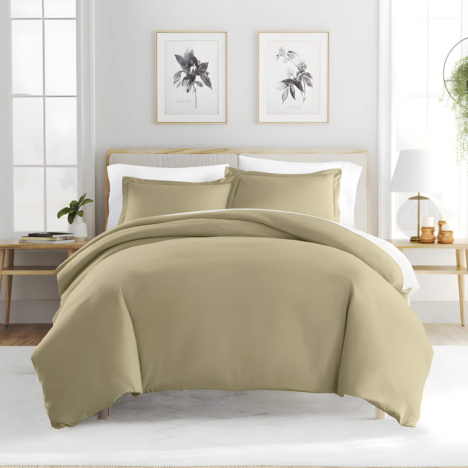 Duvet Cover Set Super Soft Microfiber Bedding in Solid Colors