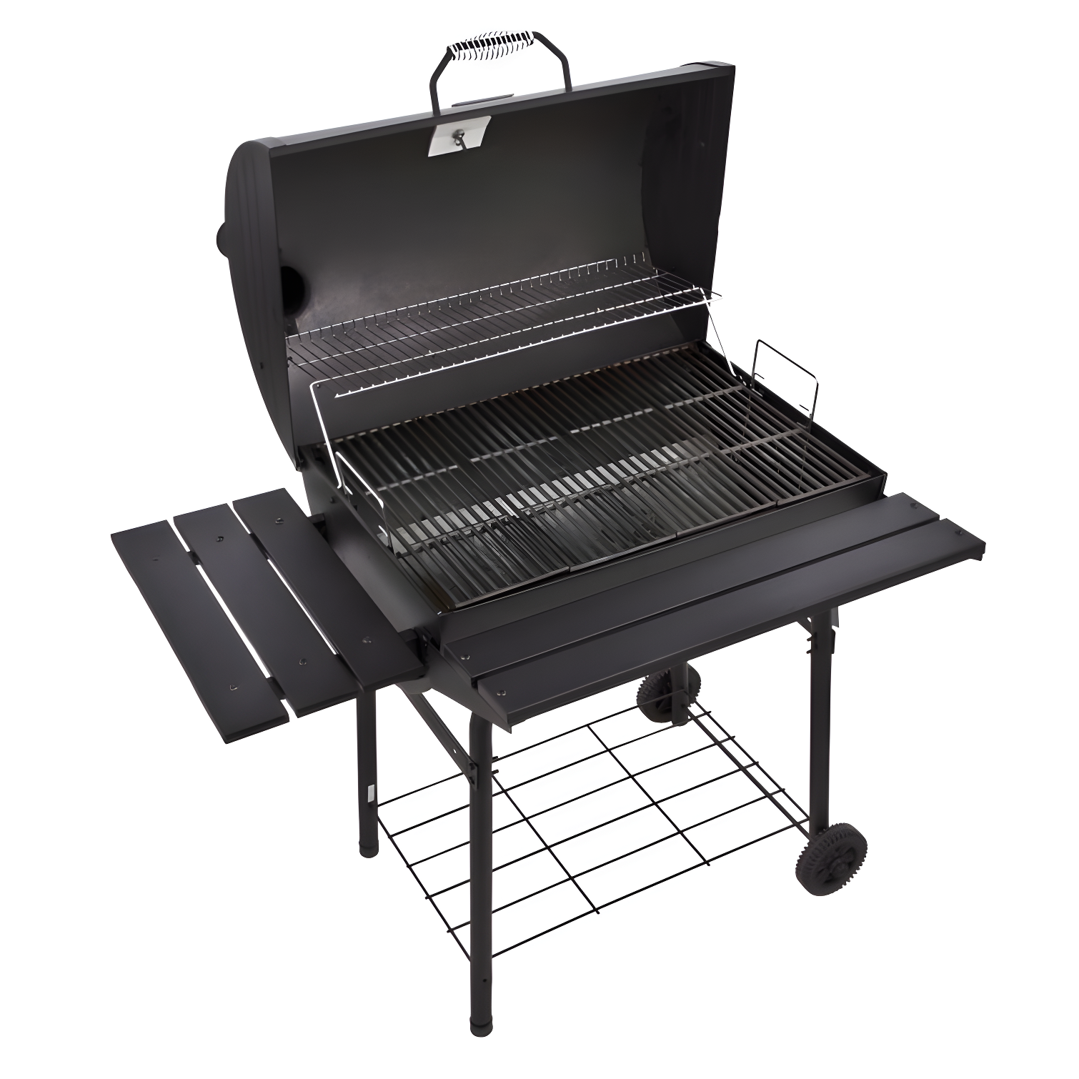 Charbroil American Gourmet 840 Barrel Charcoal Grill with Side Shelves