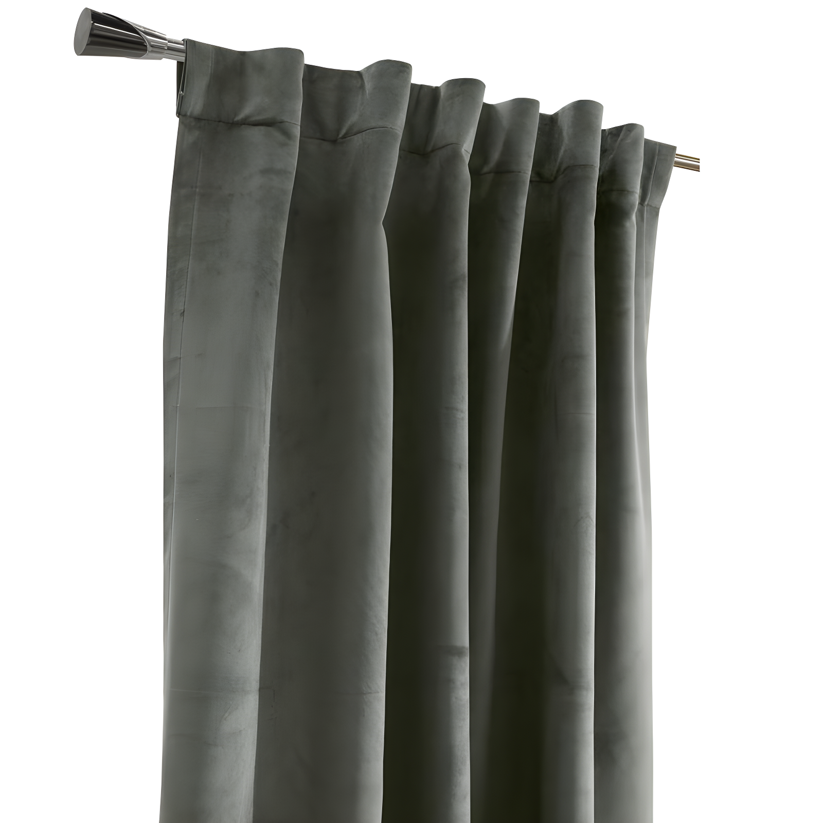 Thermaplus Seren Room Darkening Window Treatment Dual Header Curtain Panel for Bedroom Livingroom 50" x 95" Dark Grey