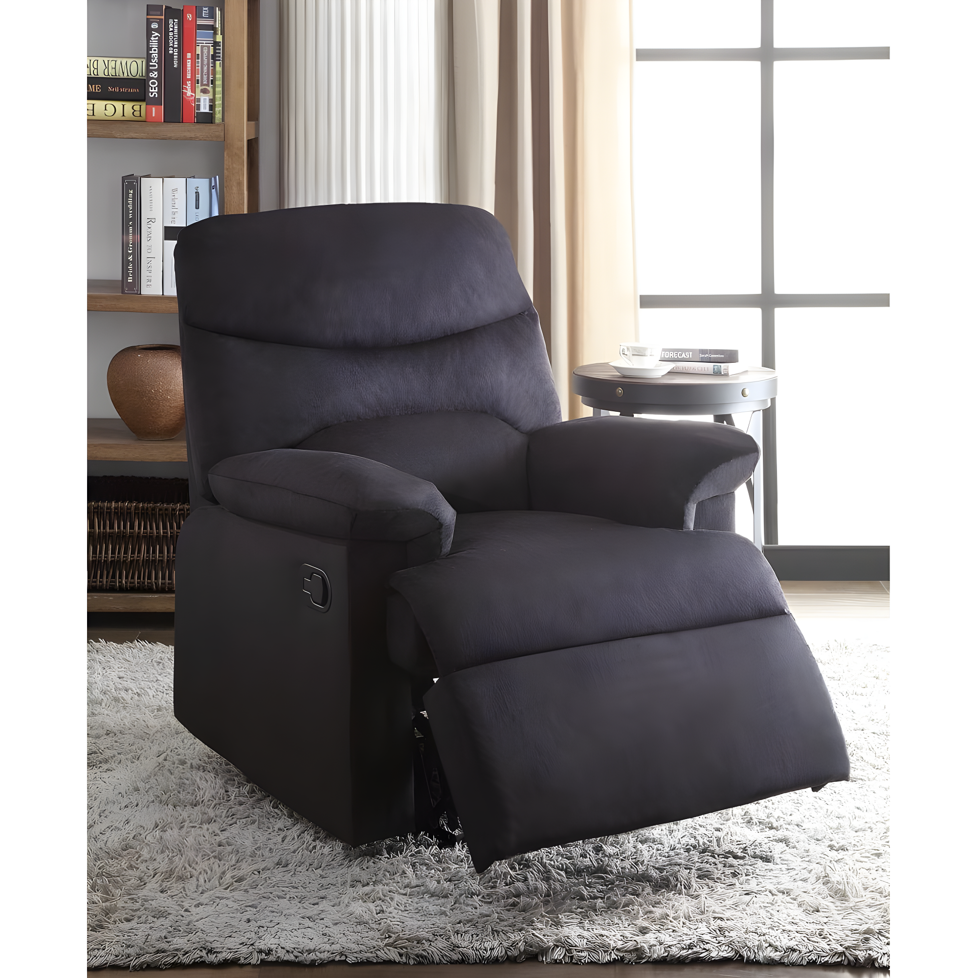 Oakwood Woven Fabric Recliner, Black