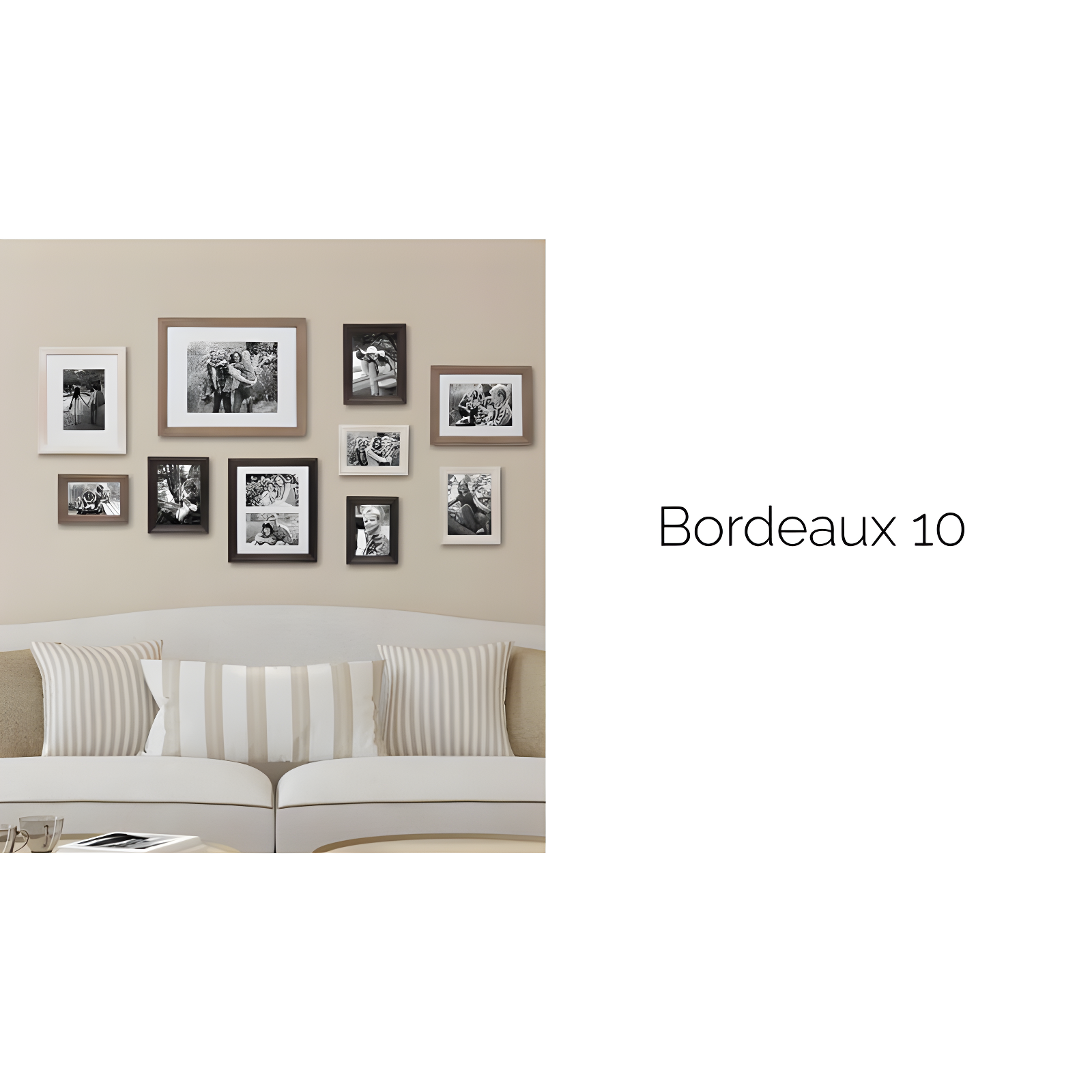 10pc Bordeaux Frame Box Set Black - Kate & Laurel All Things Decor: Wall Display, Modern Style