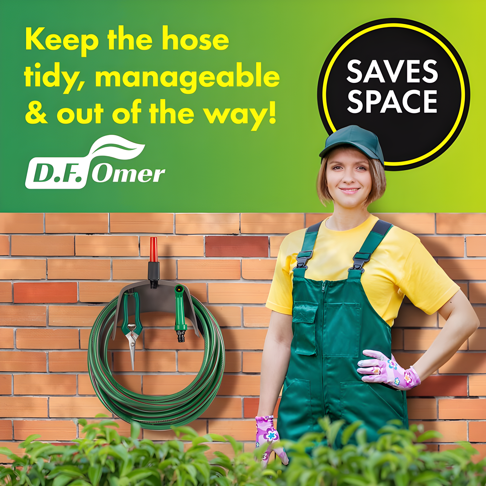 D.F. Omer Plastic Wall Hose Holder