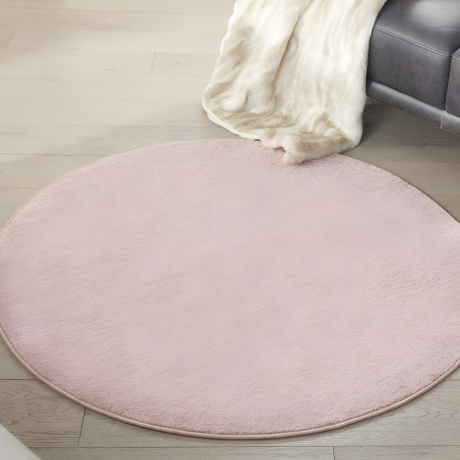 Nourison Essentials Easy Care Indoor Outdoor Area Rug - Pink 4' x Round