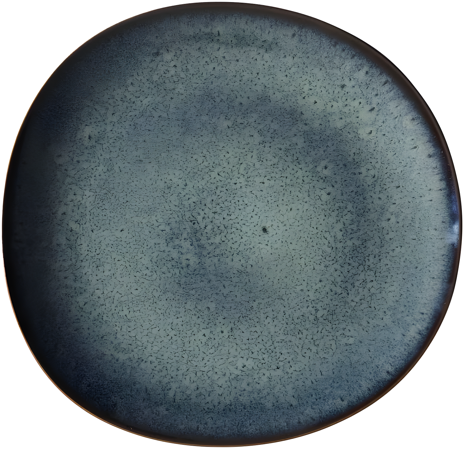 Gray Organic-Shape Ceramic Dinner Plate, Microwave-Safe