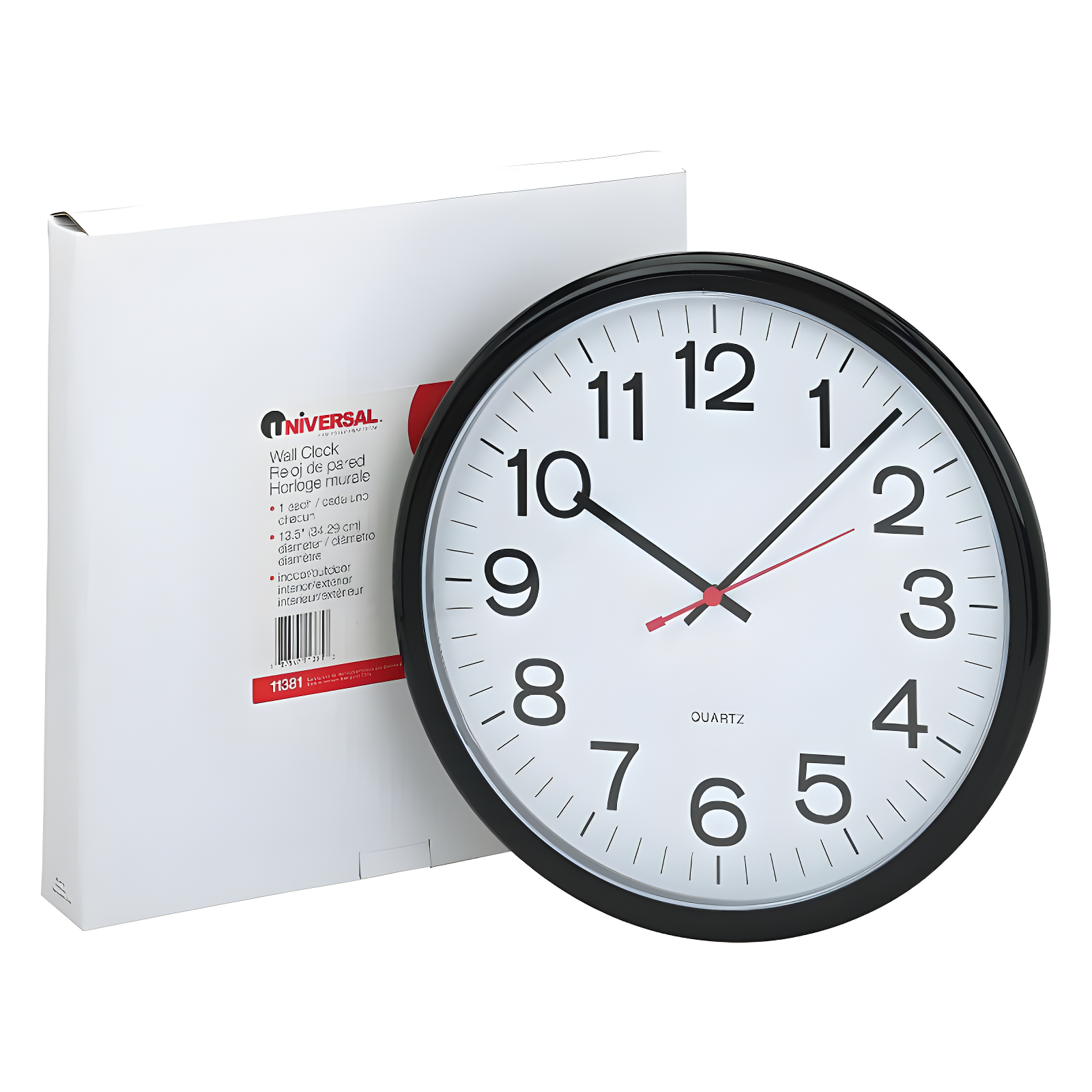 UNIVERSAL Indoor/Outdoor Clock 13 1/2" Black 11381