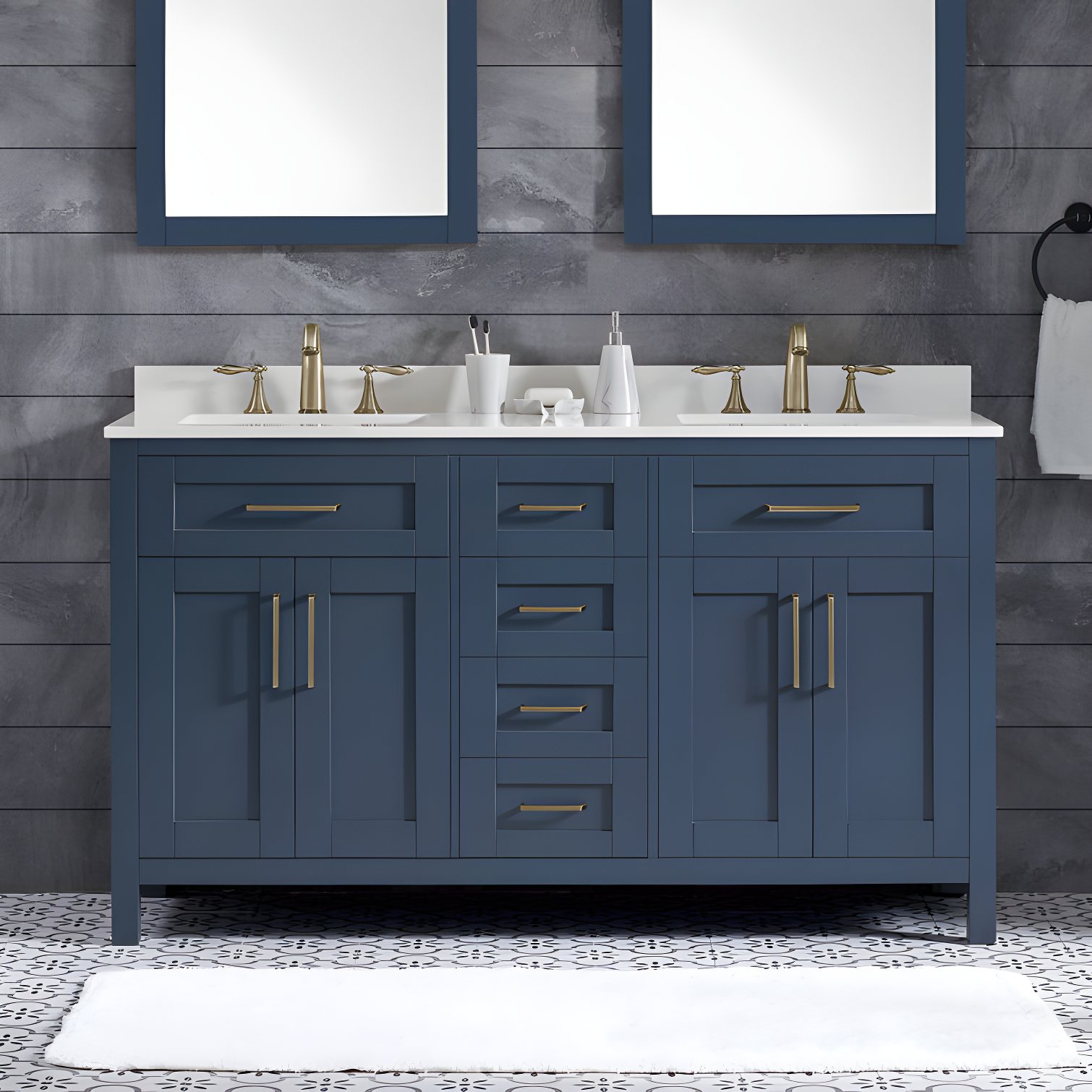 OVE Decors Tahoe 60" Double Bathroom Vanity Set