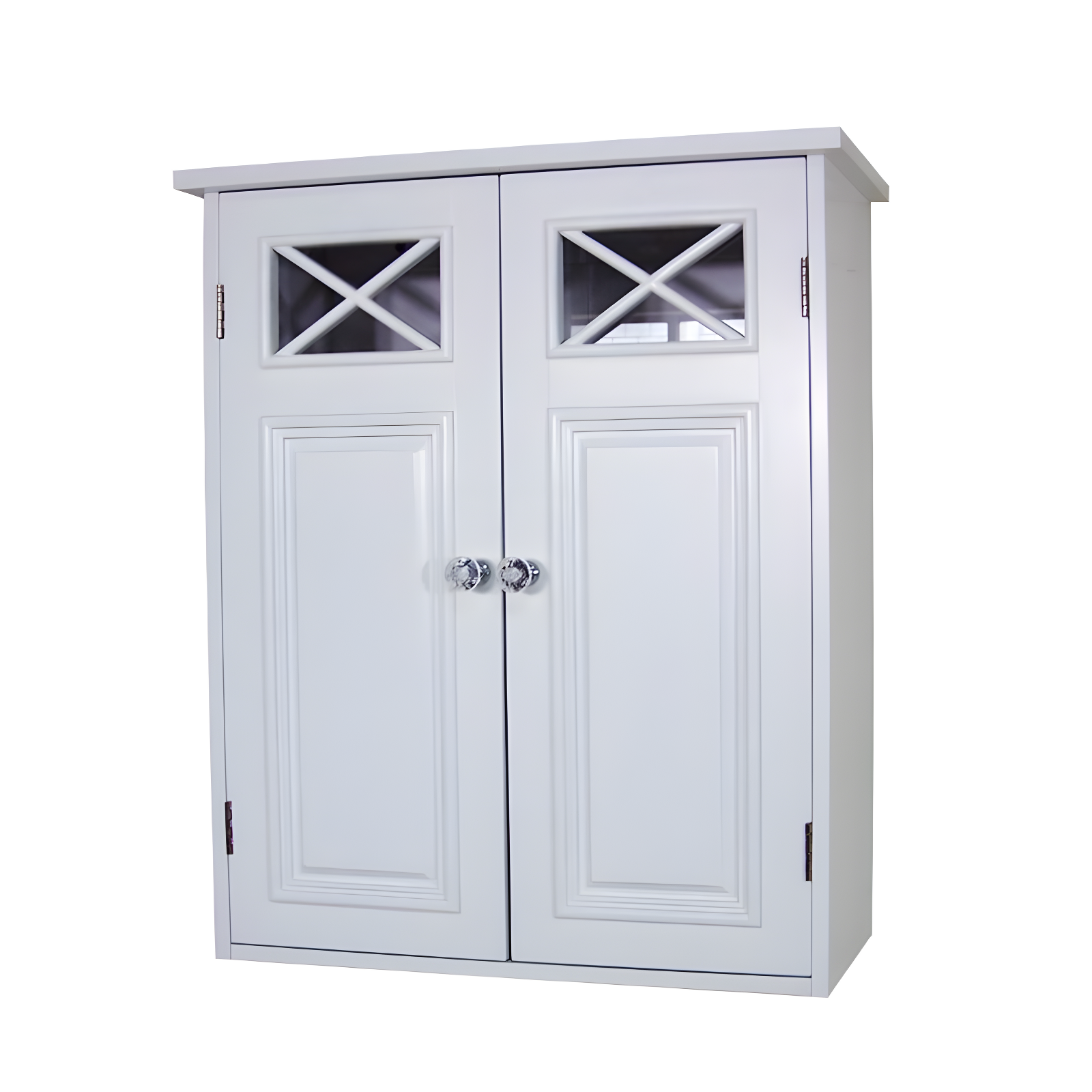 Dawson Two Doors Wall Cabinet White - Elegant Home Fashions: Traditional Style, Semi-Gloss Finish, Bathroom Storage