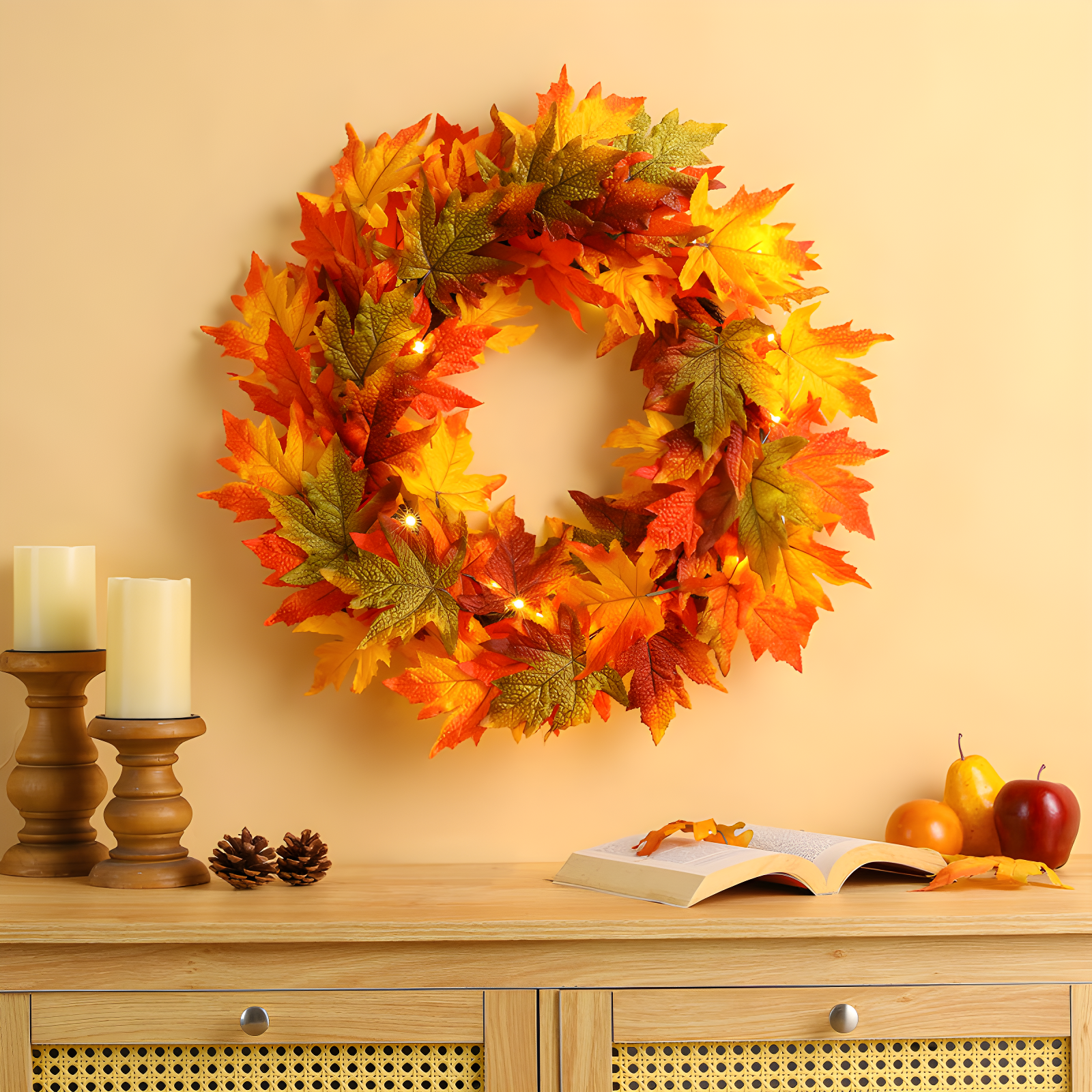 Jetlink Crafts Wreath Lighted Polyester 24'' Wreath