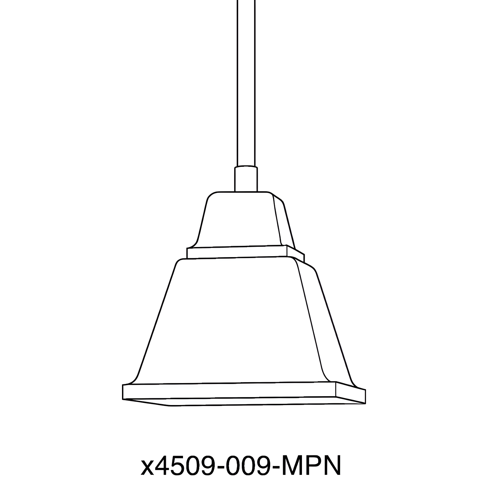 Progress Lighting, Clifton Heights, 1-Light Mini-Pendant, Antique Bronze, Etched Square Glass Shade