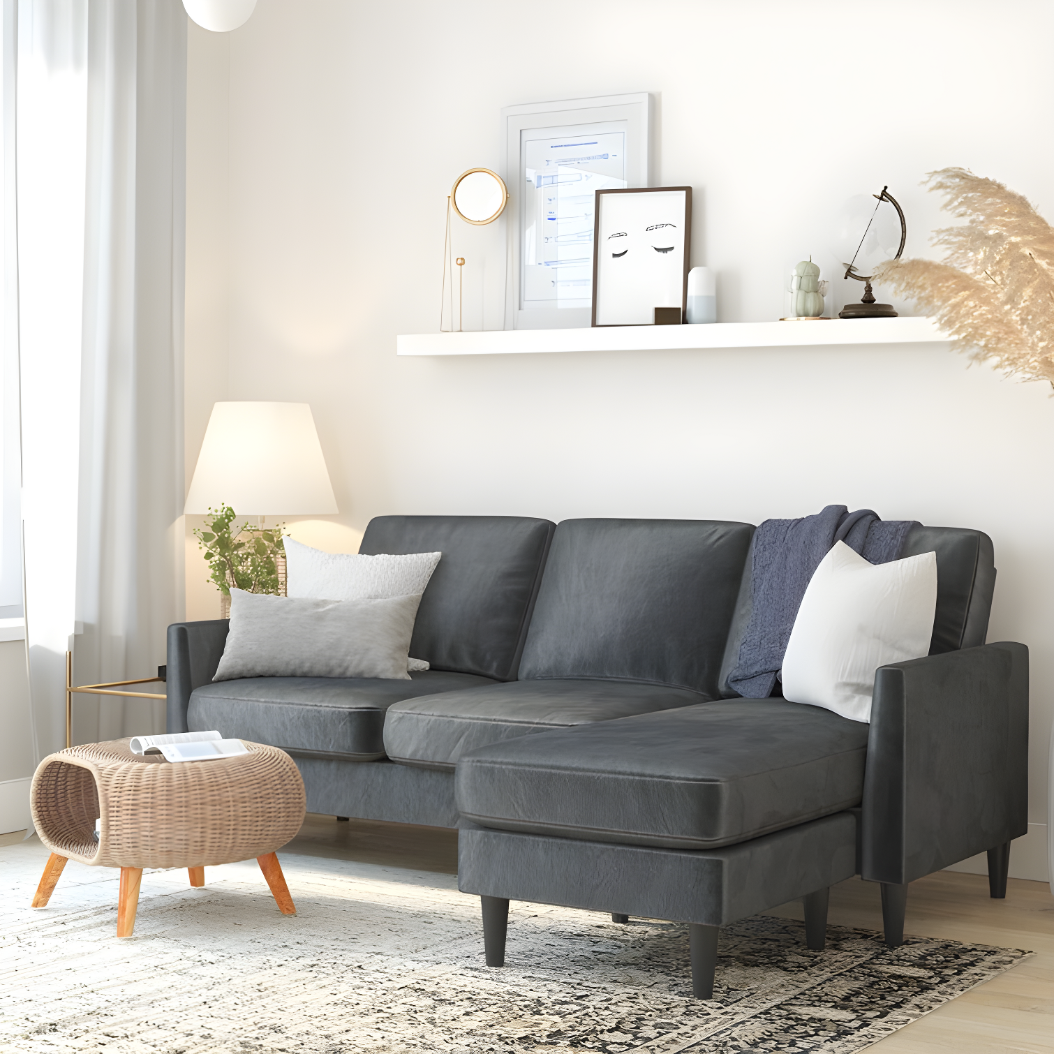 Winston 81.5" Wide Reversible Sofa & Chaise with Ottoman