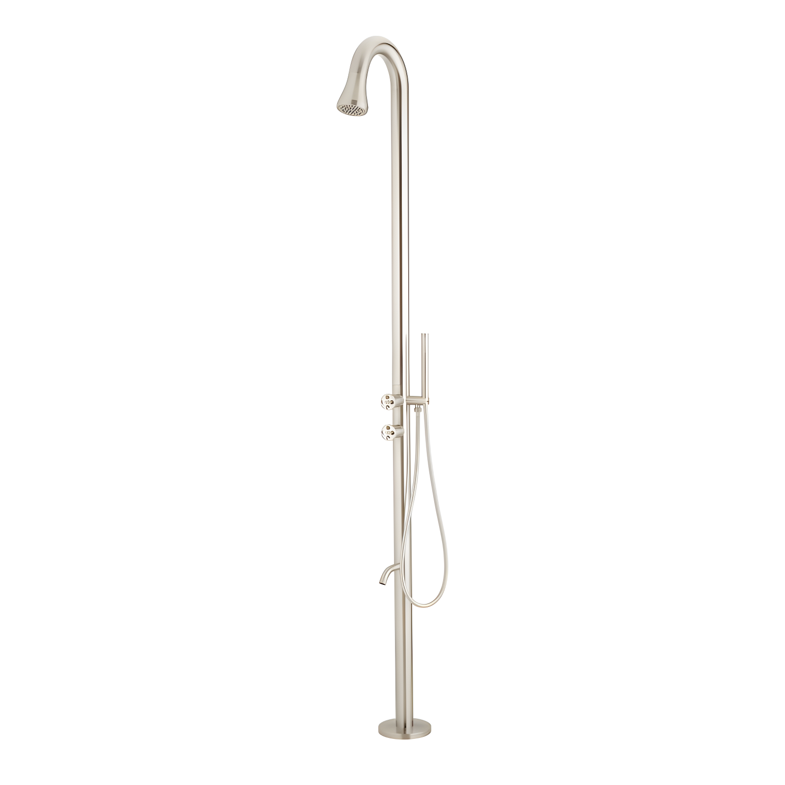 Kirwin Outdoor Retrofit Shower with Shower Head, Hand Shower, and Hose