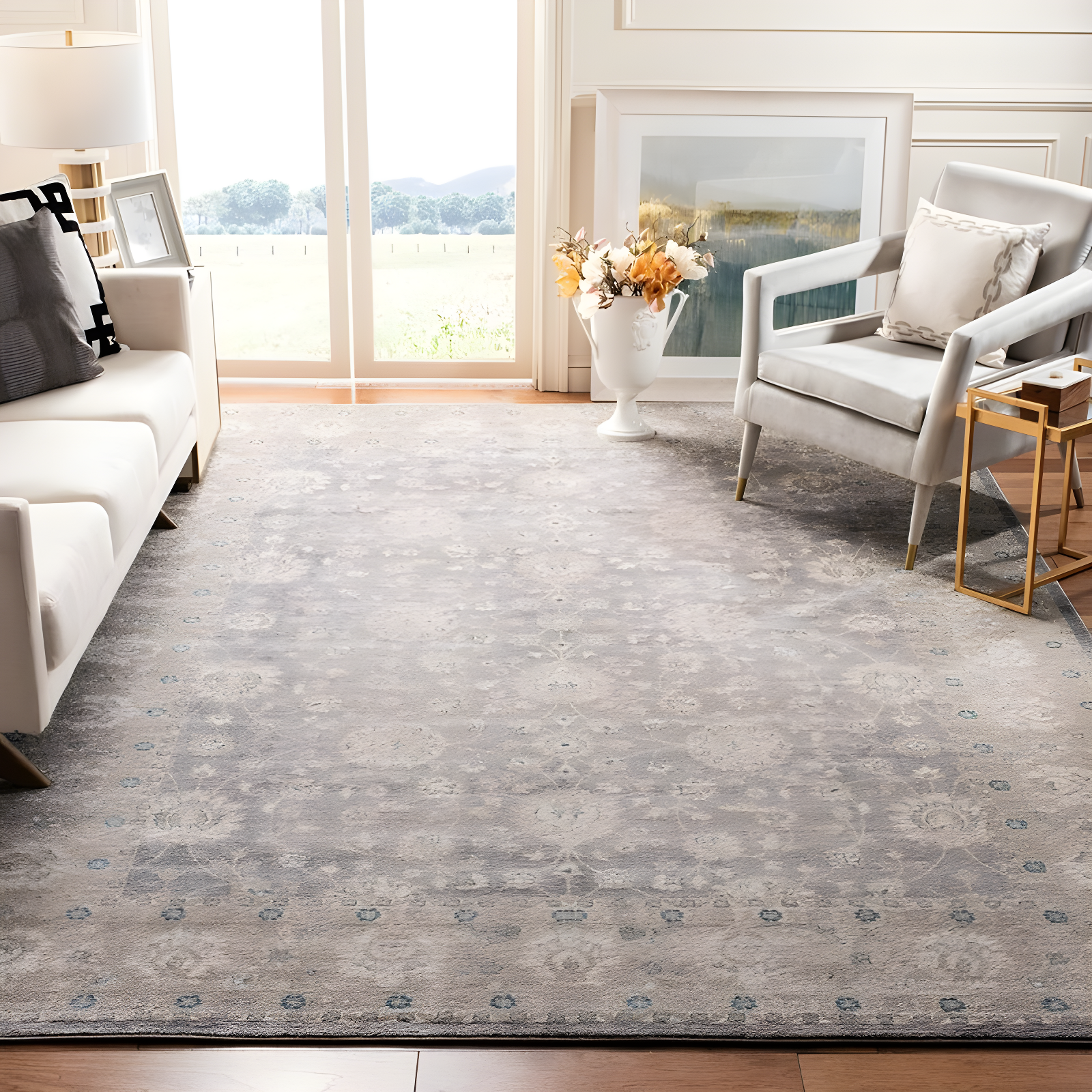 Sofia SOF330 Power Loomed Indoor Area Rug - Light Grey/Beige - 8'x10' - Safavieh.