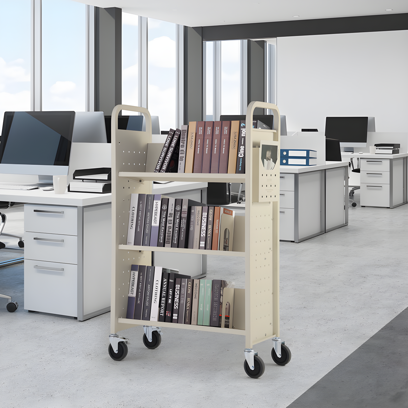 49.2'' H Book Cart with Wheels