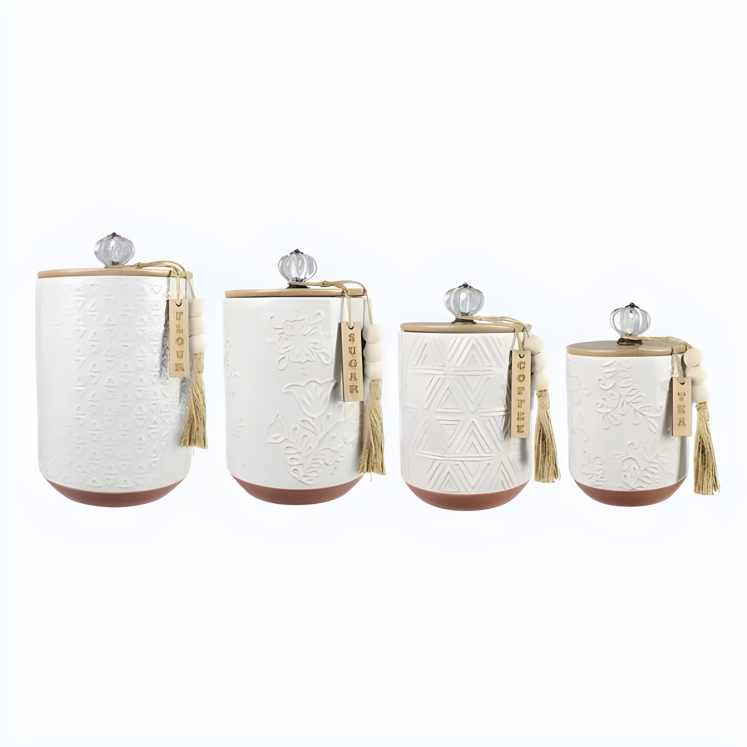 Love Happy Creations LLC Ceramic / Porcelain Jar - Set of 4 (Set of 4)