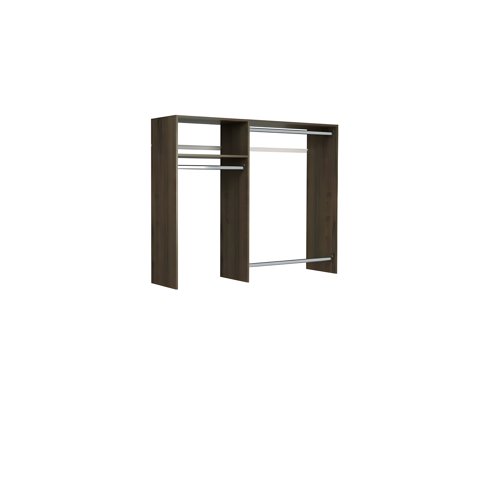 Easy Track Hanging Closet Organizer Rack, Brown