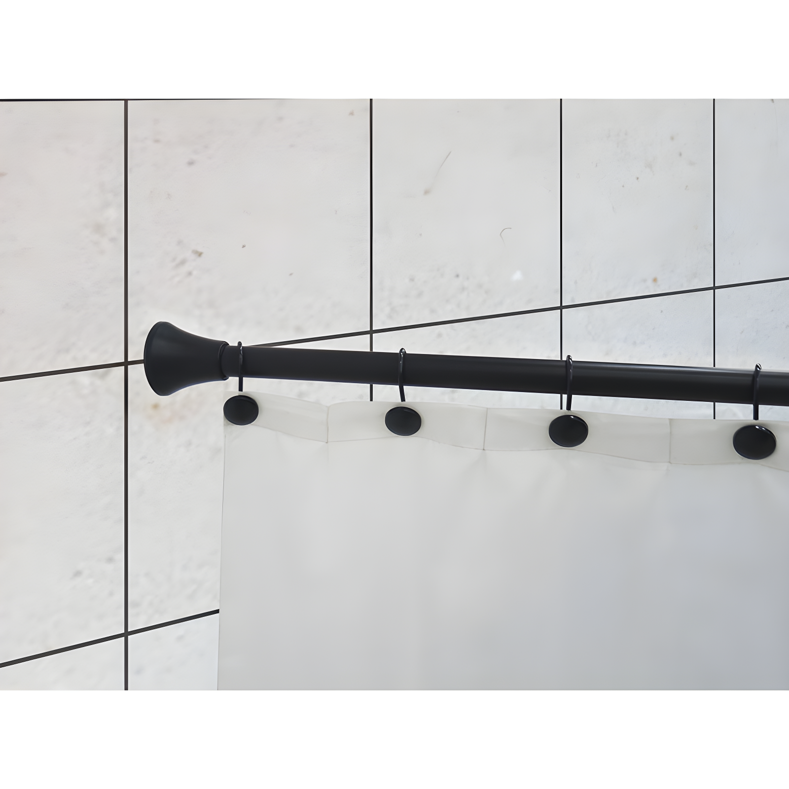 2.5'' Straight Tension Shower Curtain Rod & Hook Set