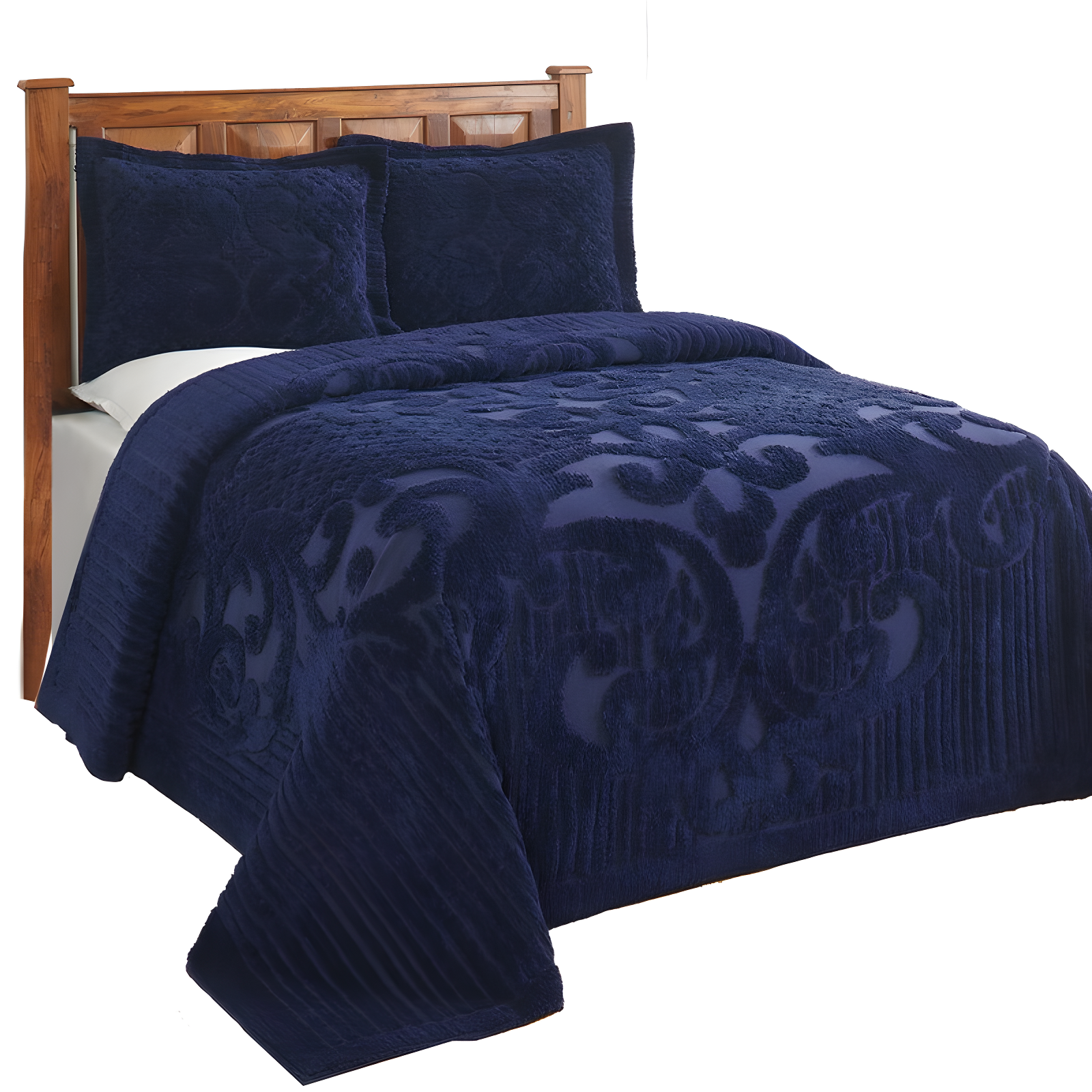 Ashton 100% Cotton Traditional Tufted Medallion Pattern Coverlet/Bedspread