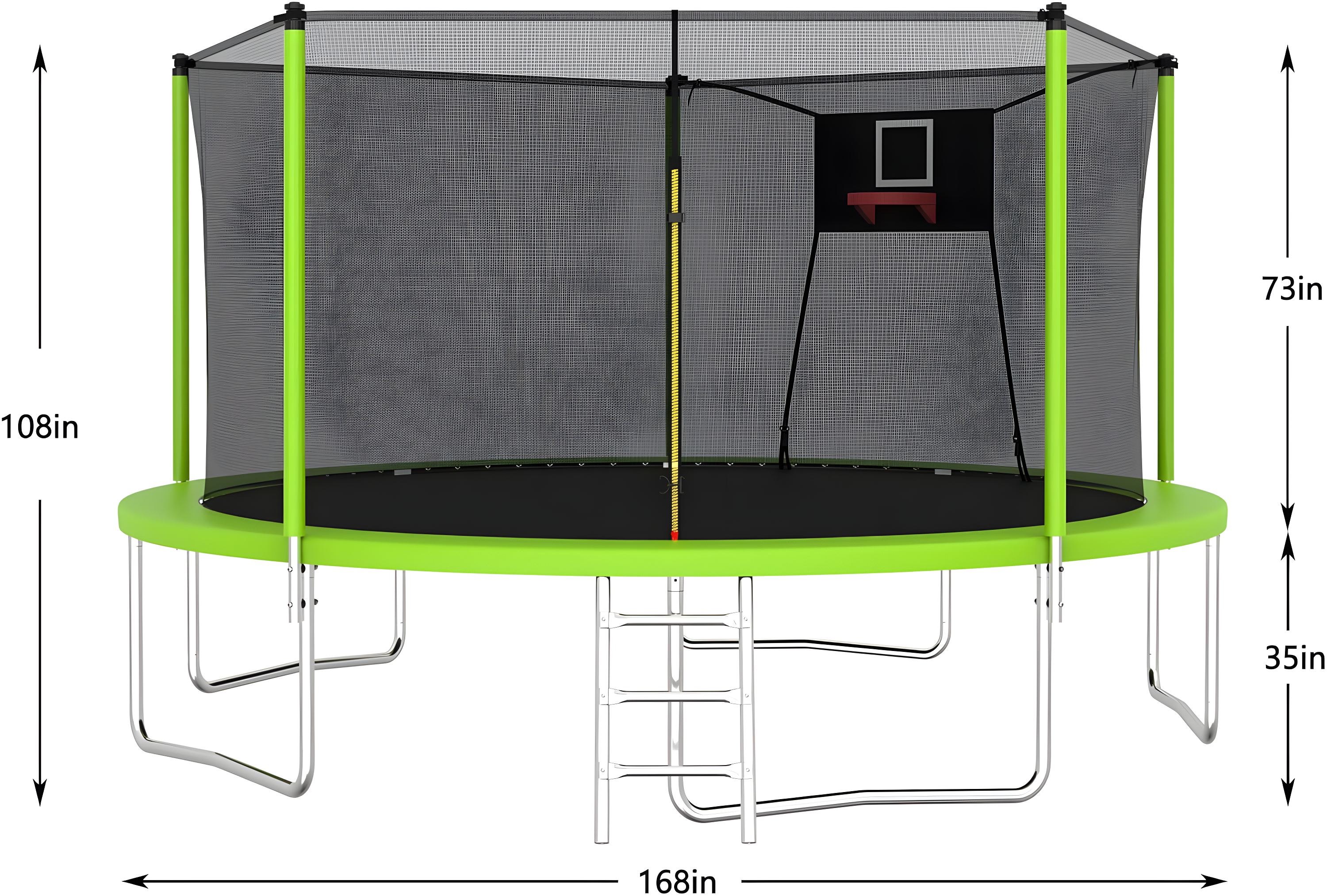1000 LBS 14FT Outdoor Trampoline with Basketball Hoop & Safety Enclosure Net - ASTM Approved, Heavy-Duty Recreational Trampoline for Kids & Adults
