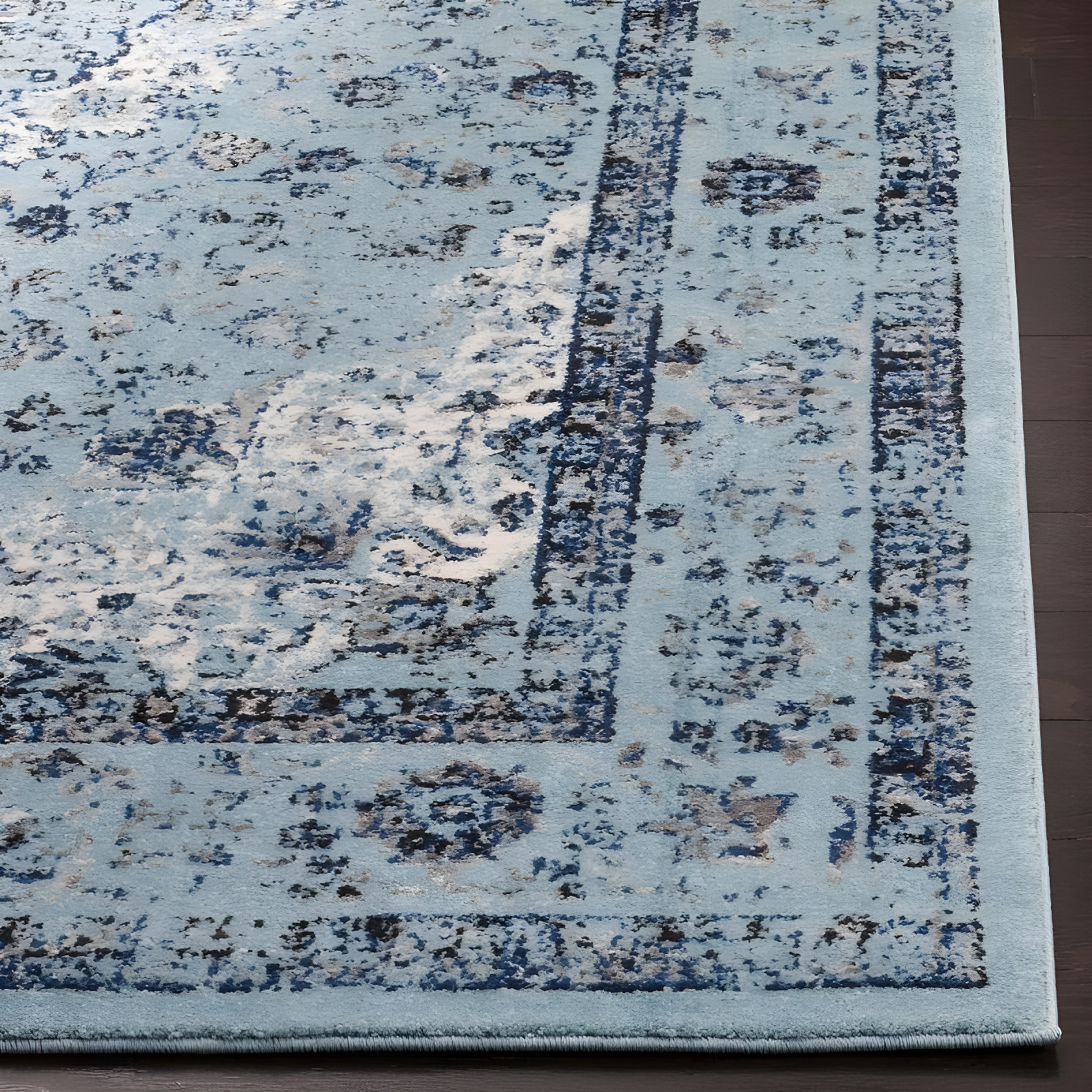 Evoke EVK220 Power Loomed Accent Rug - Light Blue/Light Blue - 2'2"x4' - Safavieh.