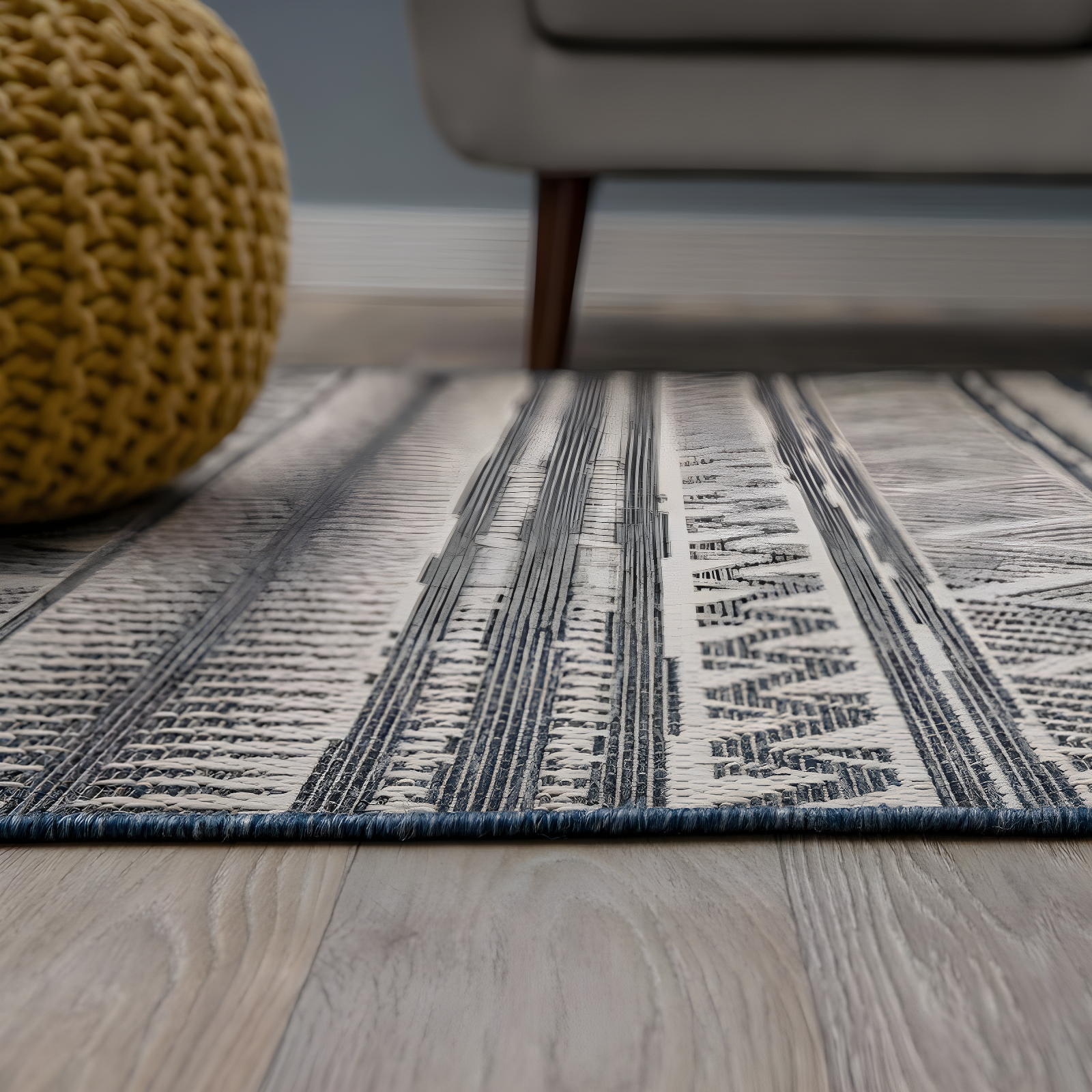 World Rug Gallery Bohemian Geometric Indoor/Outdoor Area Rug - Blue 5' x 7'