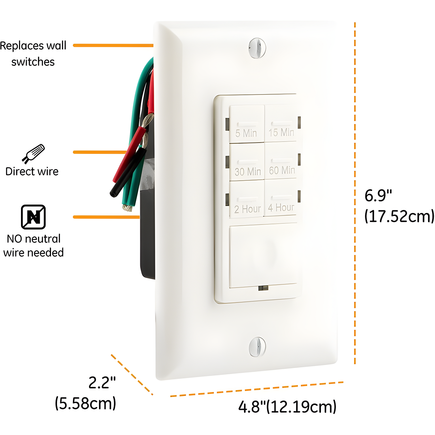 GE In-Wall 4-Hour Digital Countdown Timer