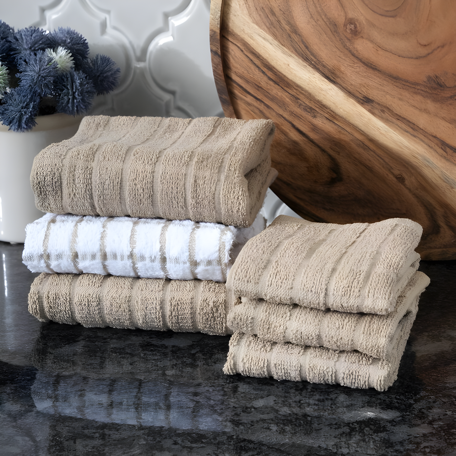 RITZ Cotton Plaid Kitchen Towel Linen Set (Set of 6)